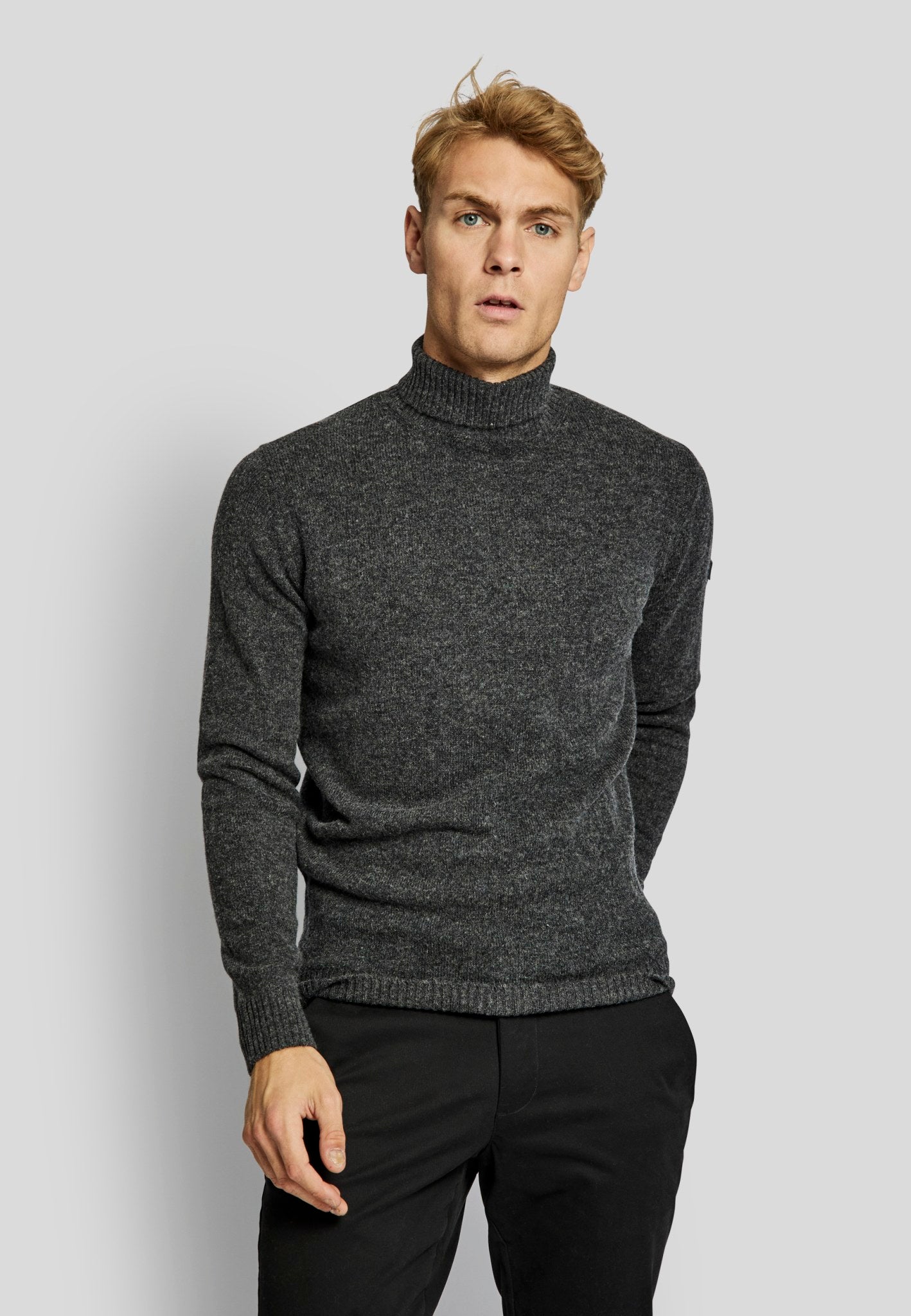 BS Villum regular fit Stickad tröja - Grå