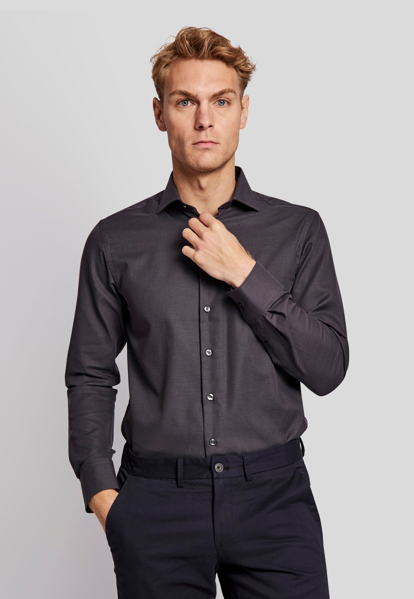 BS Dumo slim fit Skjorta - Charcoal