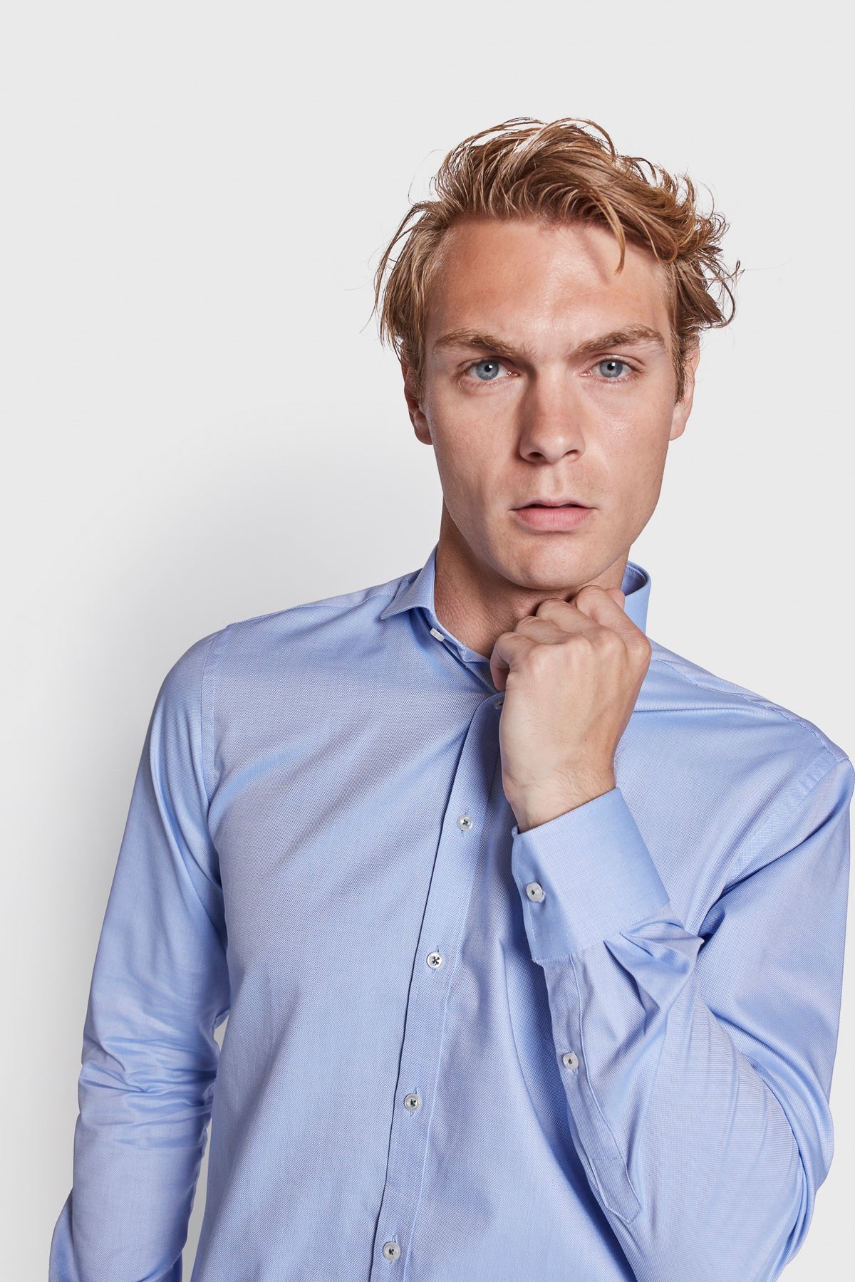 BS Finn Slim Fit Skjorta - Ljusblå