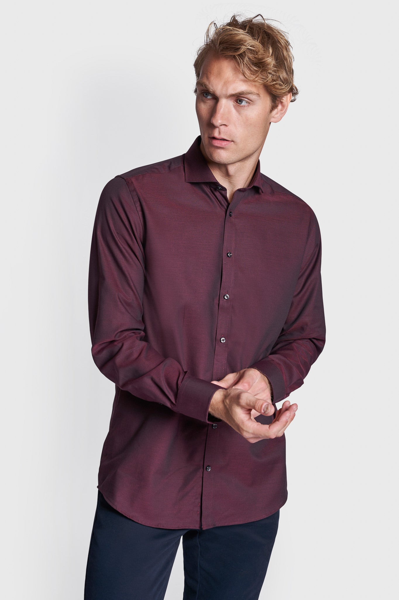 BS Fellaini Modern Fit Skjorta - Bordeaux