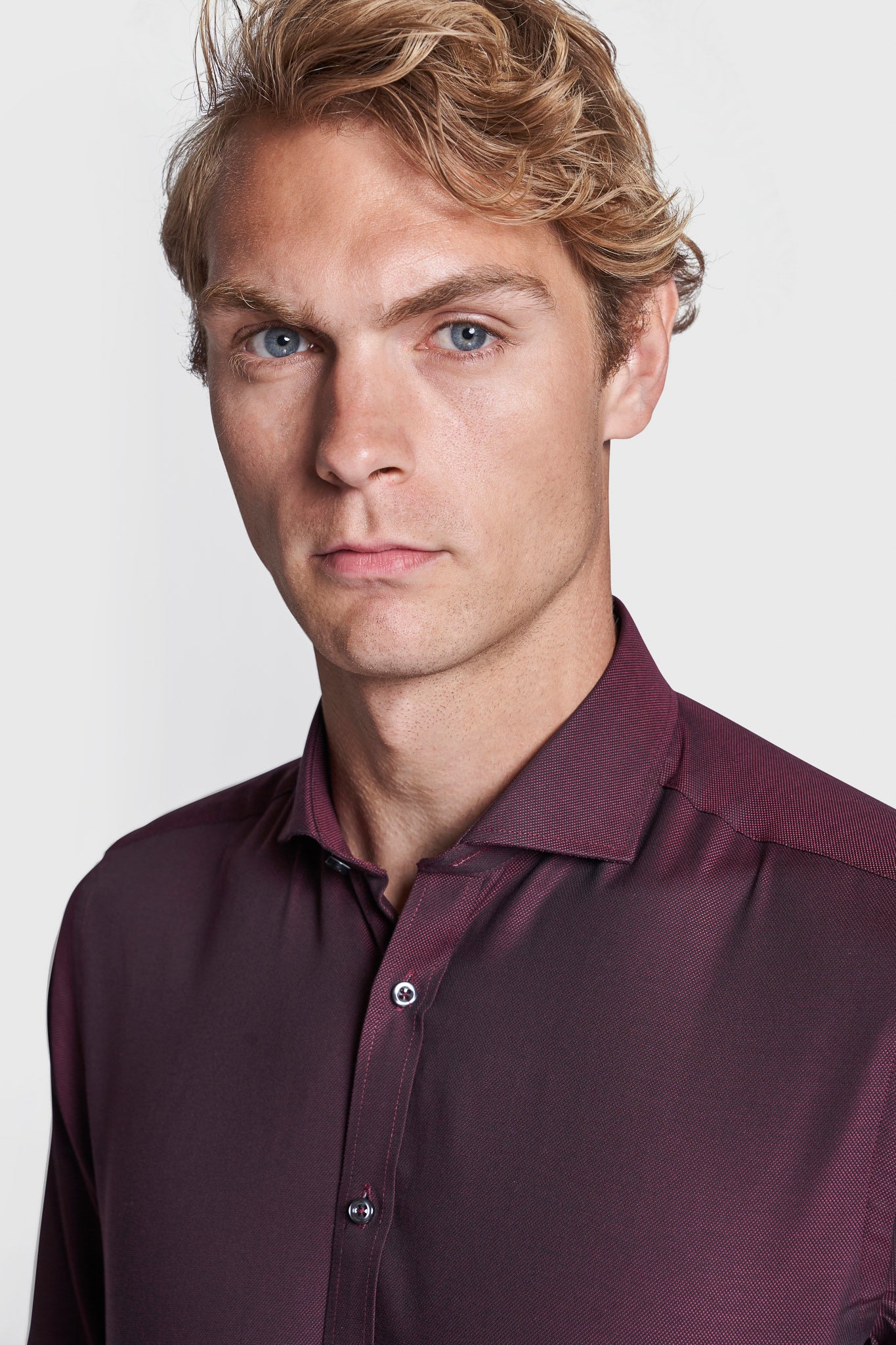 BS Fellaini Modern Fit Skjorta - Bordeaux