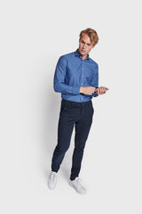 BS Beech Slim Fit Skjorta - Dark Blue