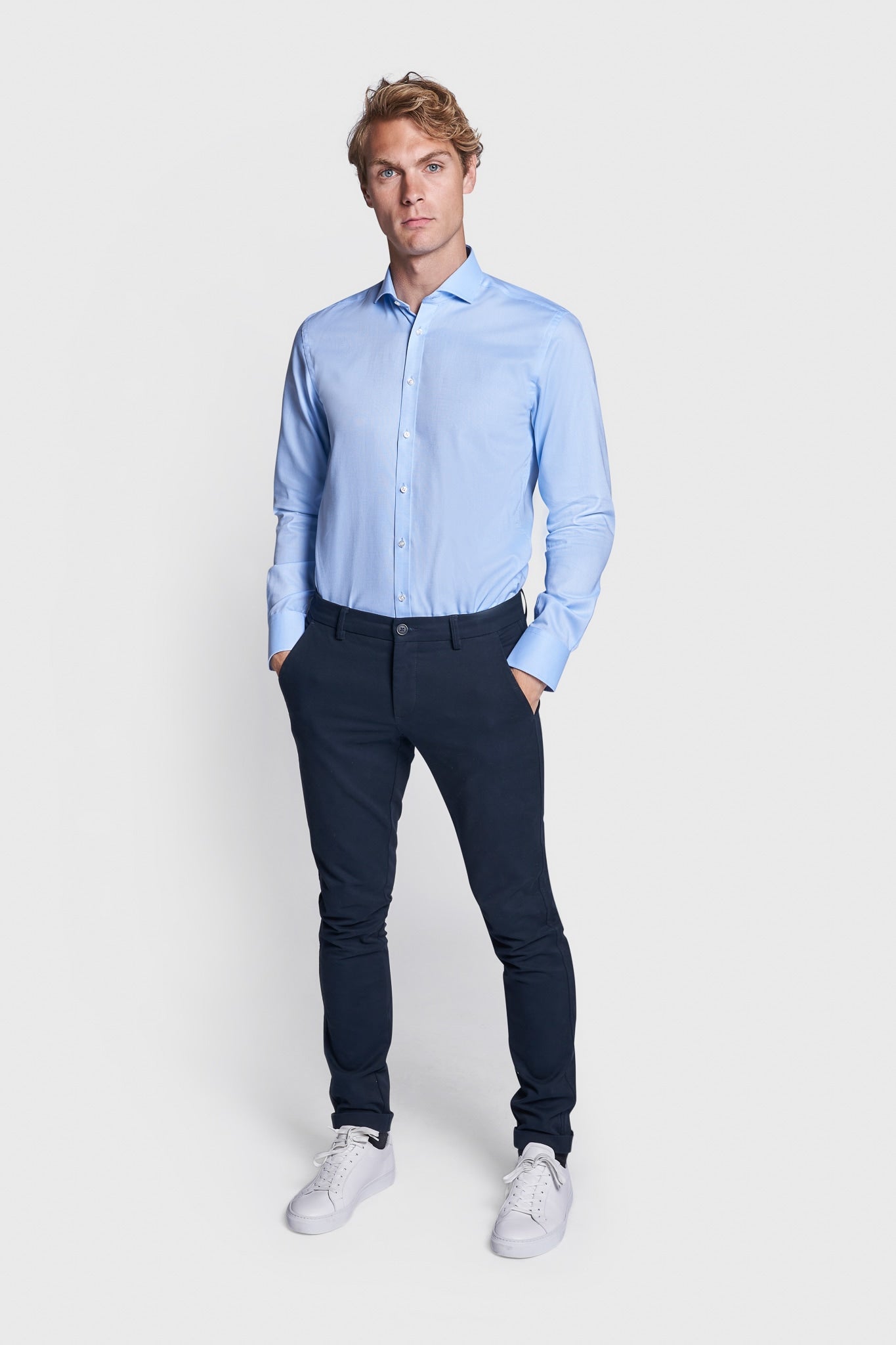 BS Basswood Slim Fit Skjorta - Light Blue