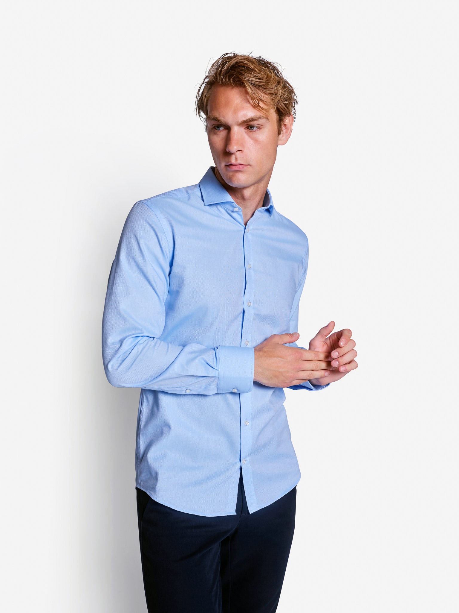 BS Basswood Slim Fit Skjorta - Light Blue