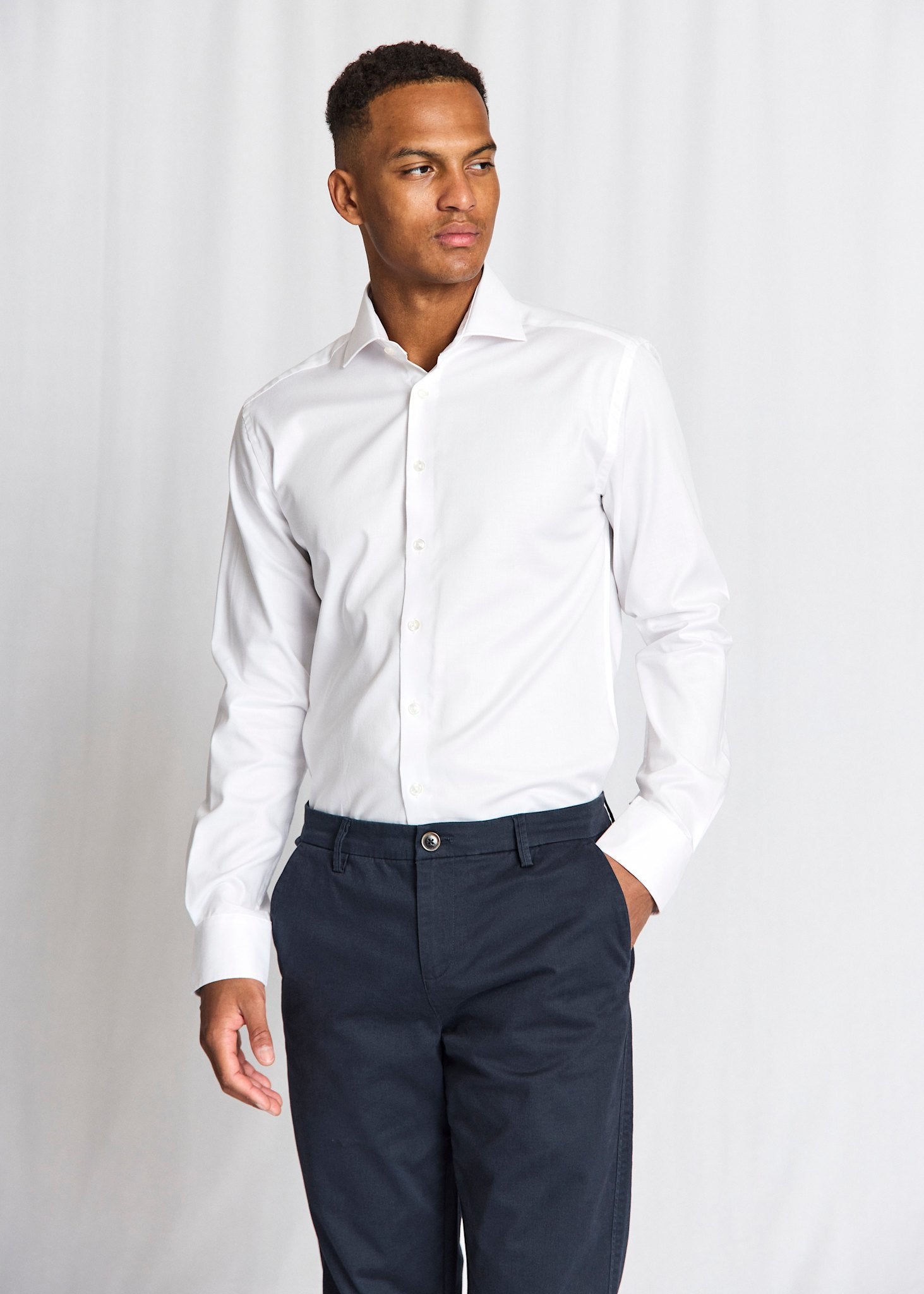 BS Miles Slim Fit Skjorta - White