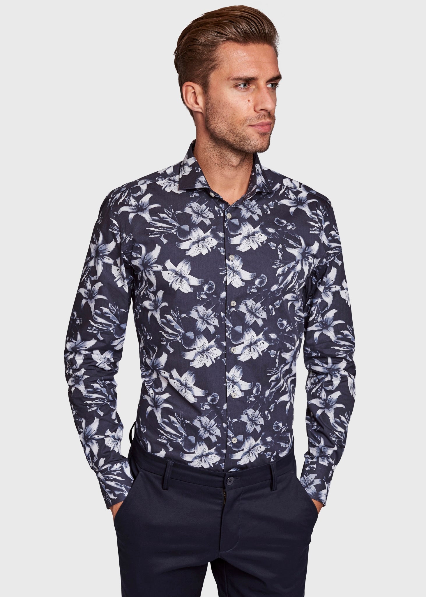 BS Joe Superslim Fit Skjorta - Marinblå