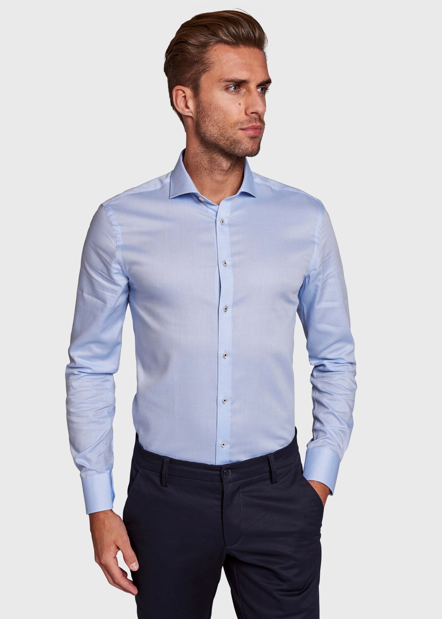 BS Mitchell Super Slim Fit Skjorta - Ljusblå