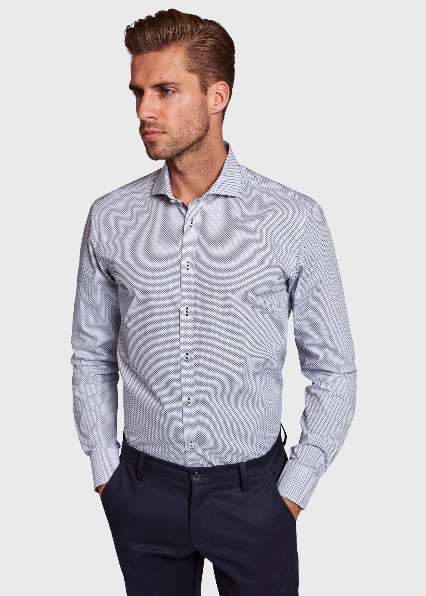BS Skyler Slim Fit Skjorta - Marinblå