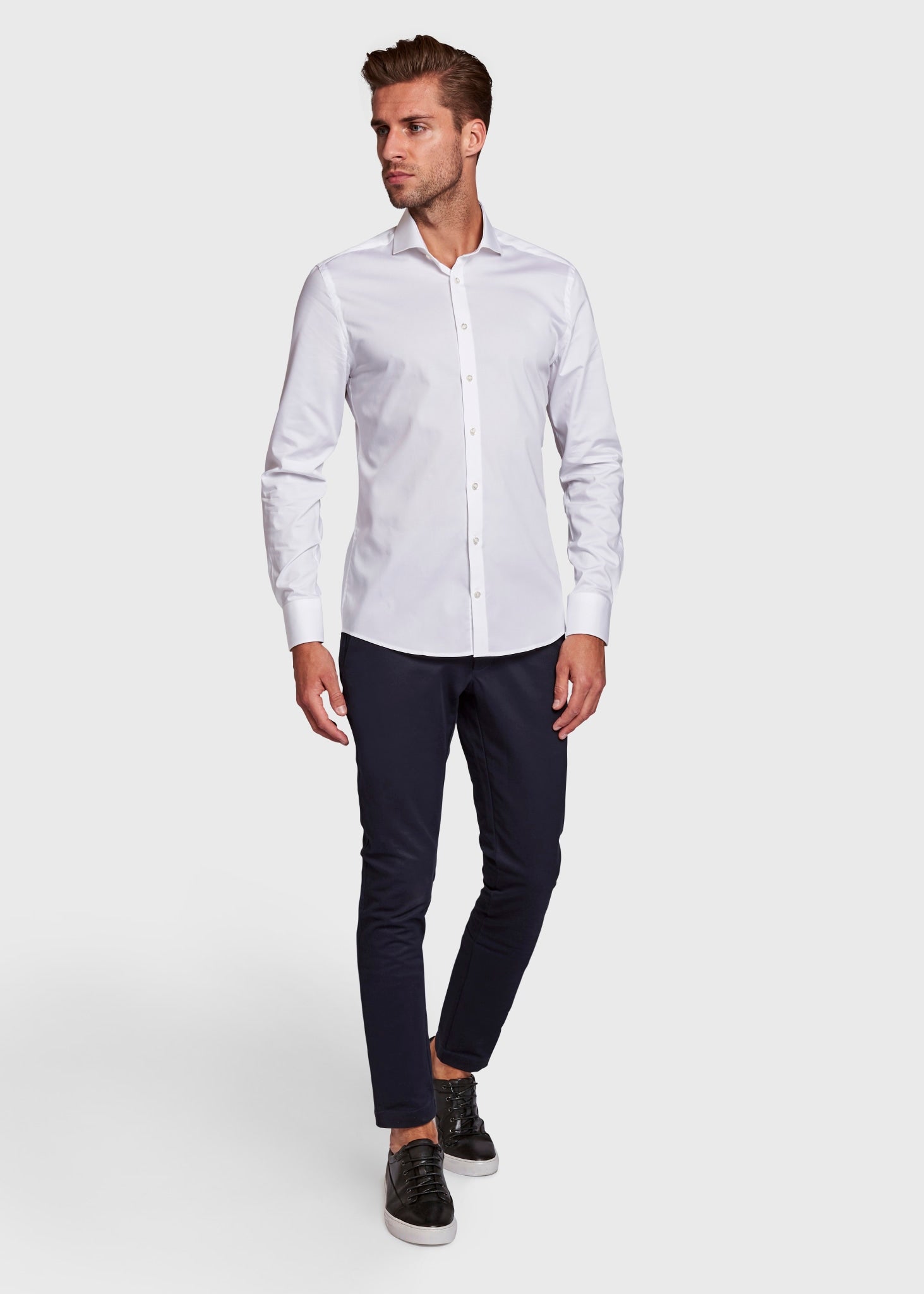 BS White Slim Fit Skjorta - White