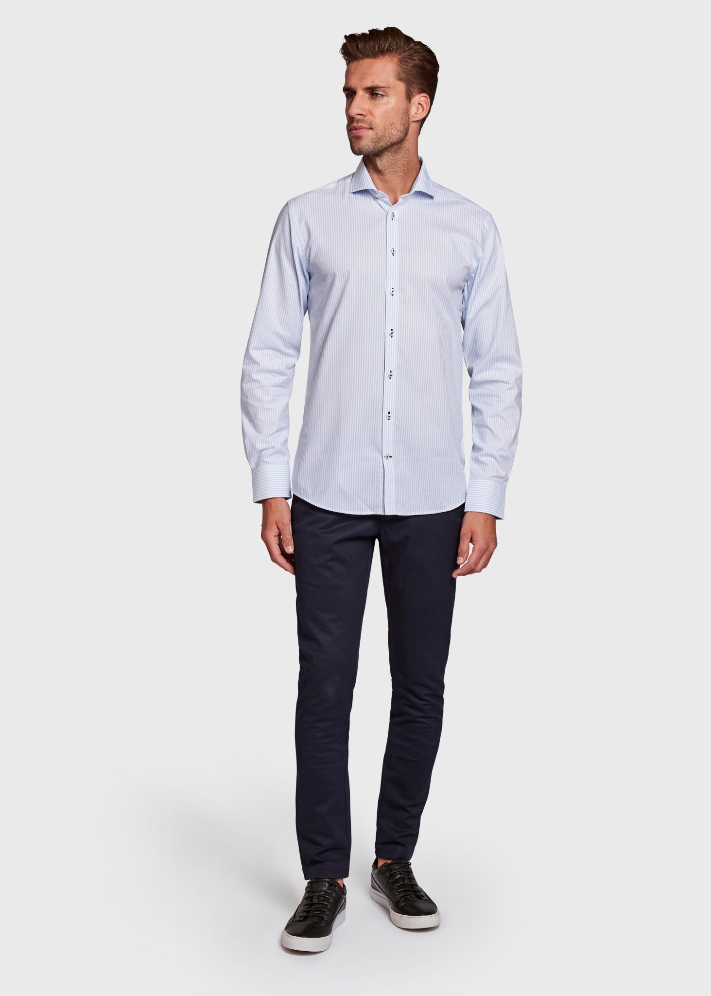 BS Foyth Modern Fit Skjorta - Ljusblå