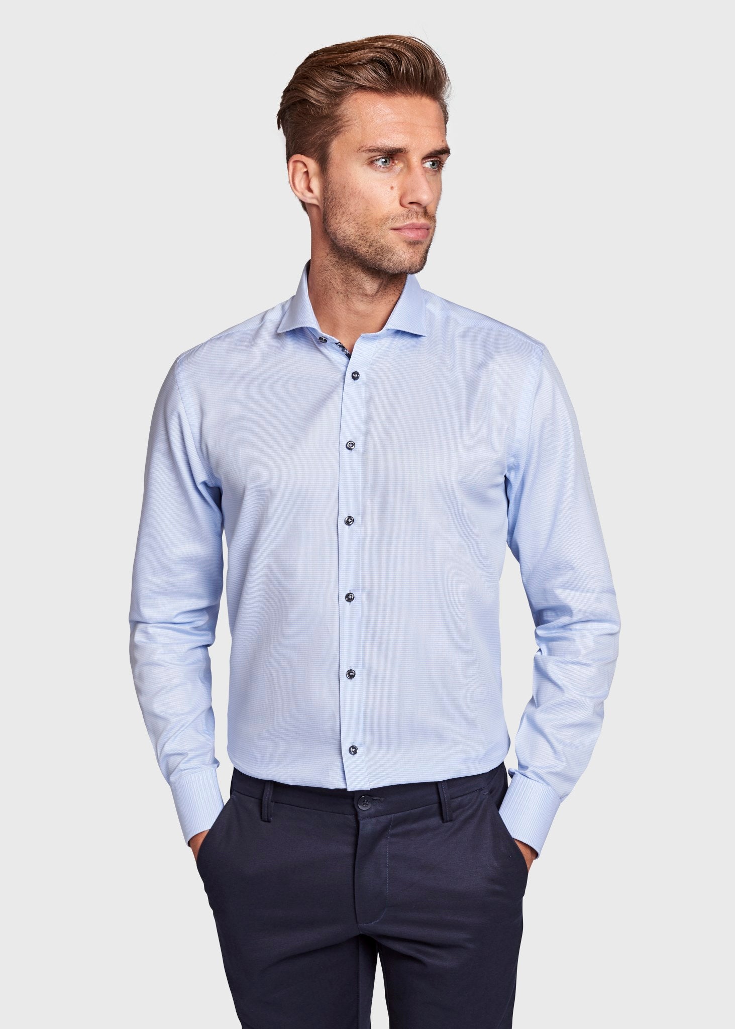 BS Holding Modern Fit Skjorta - Ljusblå