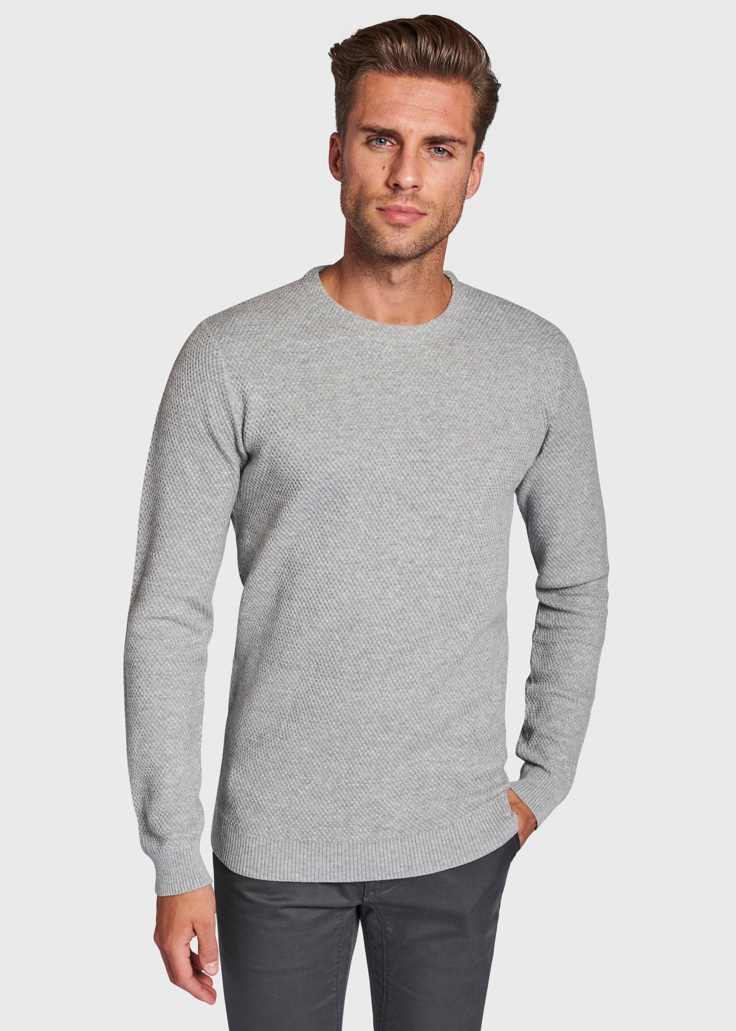 BS Cinto Regular Fit Stickad tröja - Grå