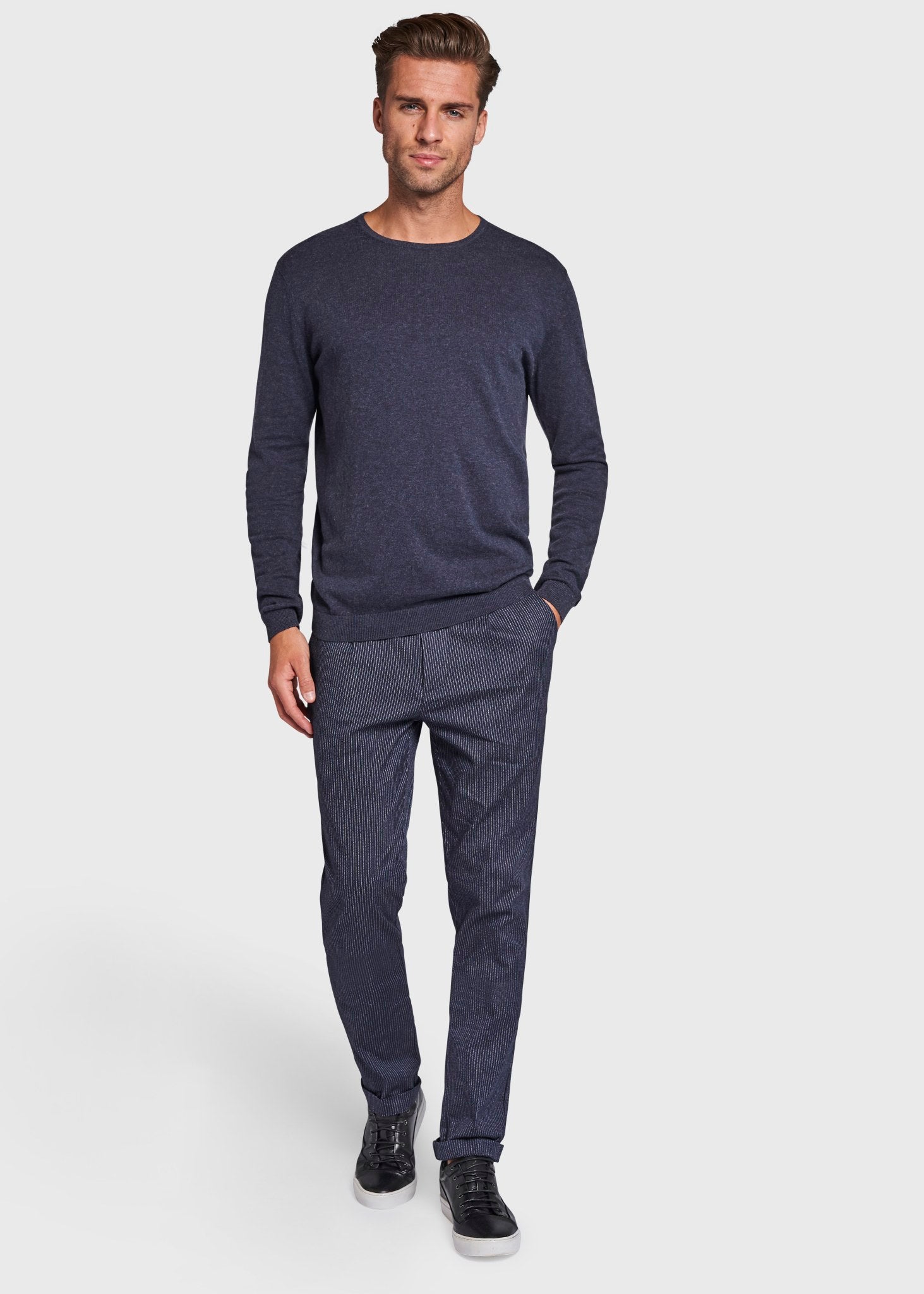BS Gaspard Regular Fit Stickad tröja - Thunder