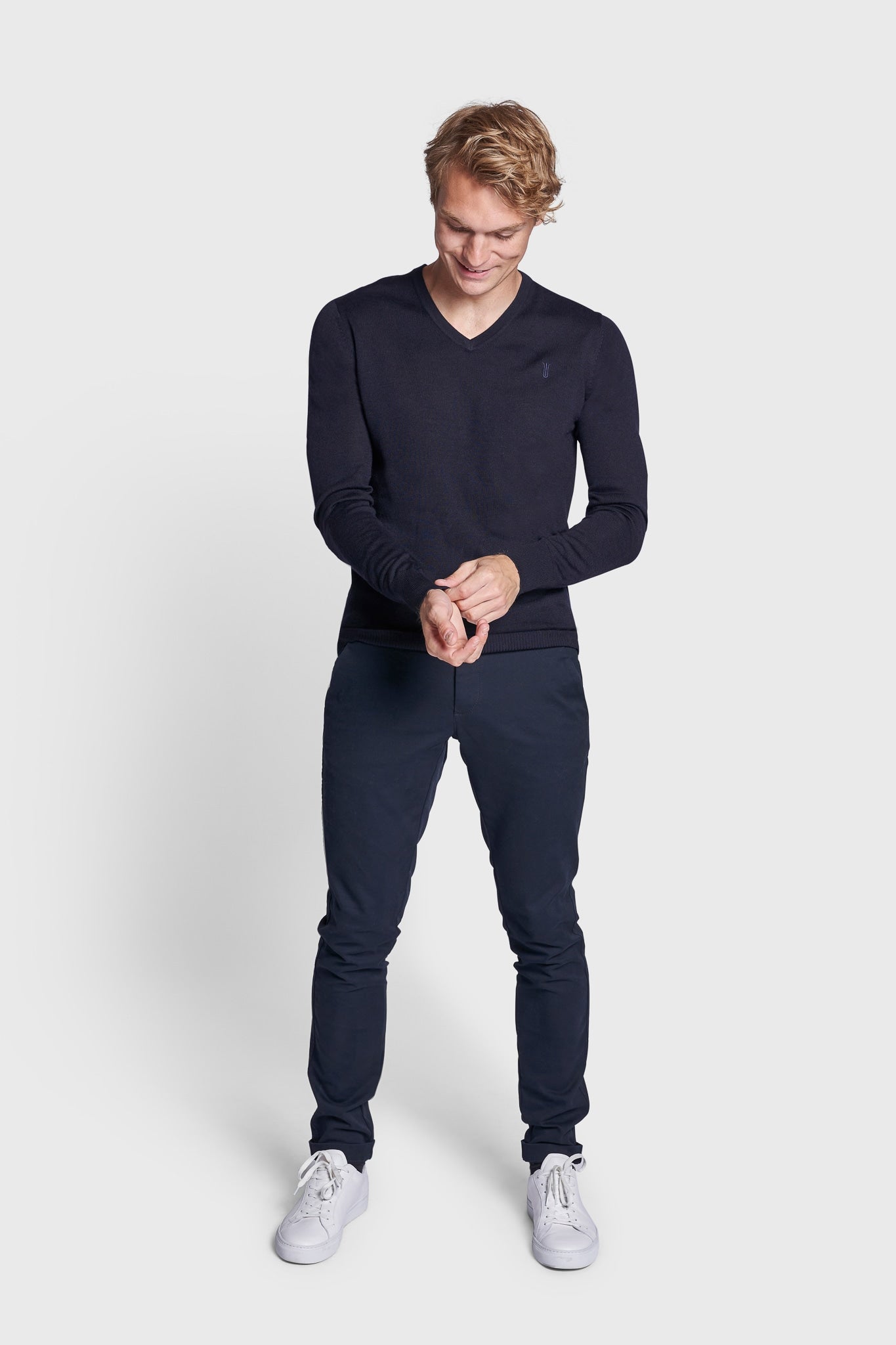 BS Neptune Regular Fit Stickad Tröja - Marinblå