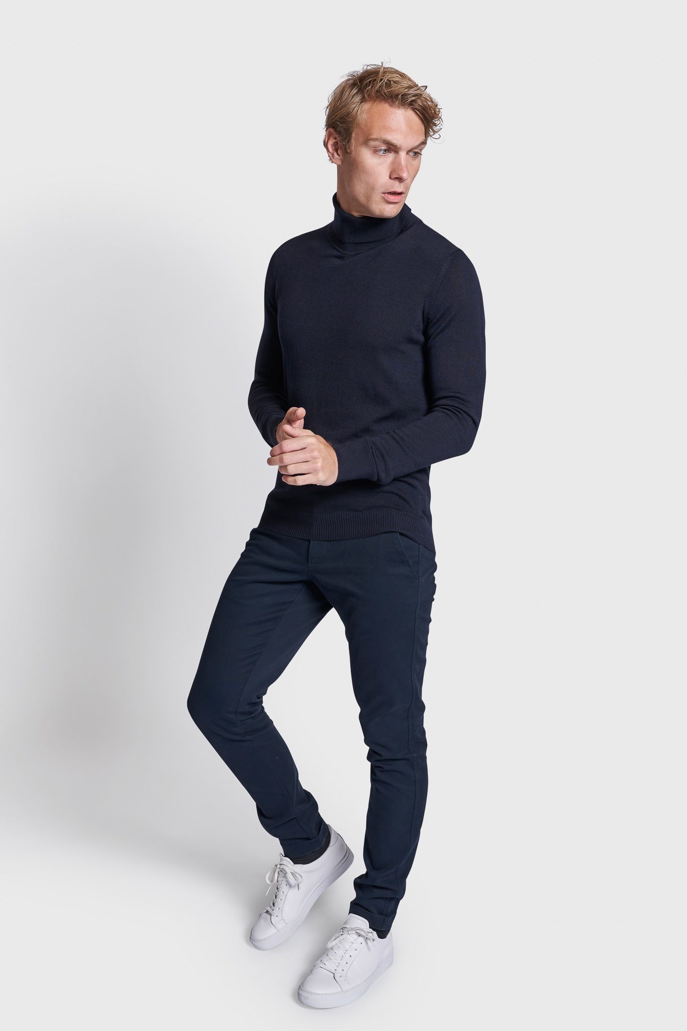 BS Saturn Regular Fit Stickad tröja - Marinblå