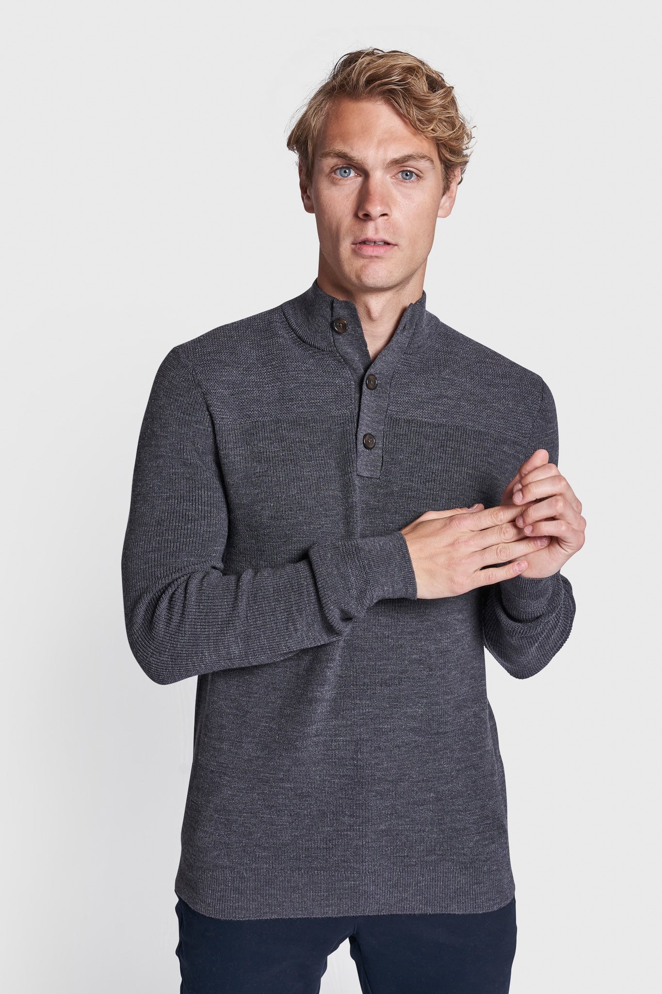 BS Monfils Regular Fit Stickad Tröja - Grey