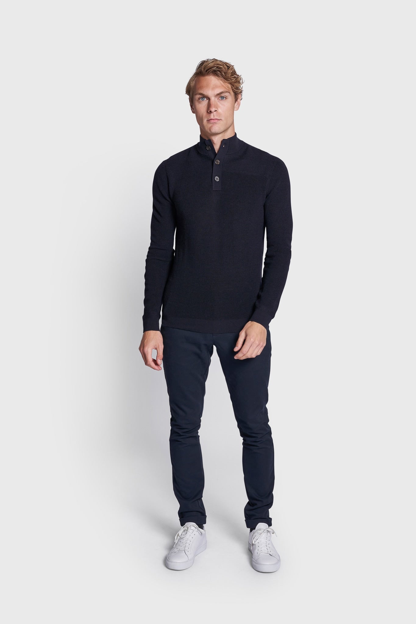 BS Monfils Regular Fit Stickad tröja - Navy