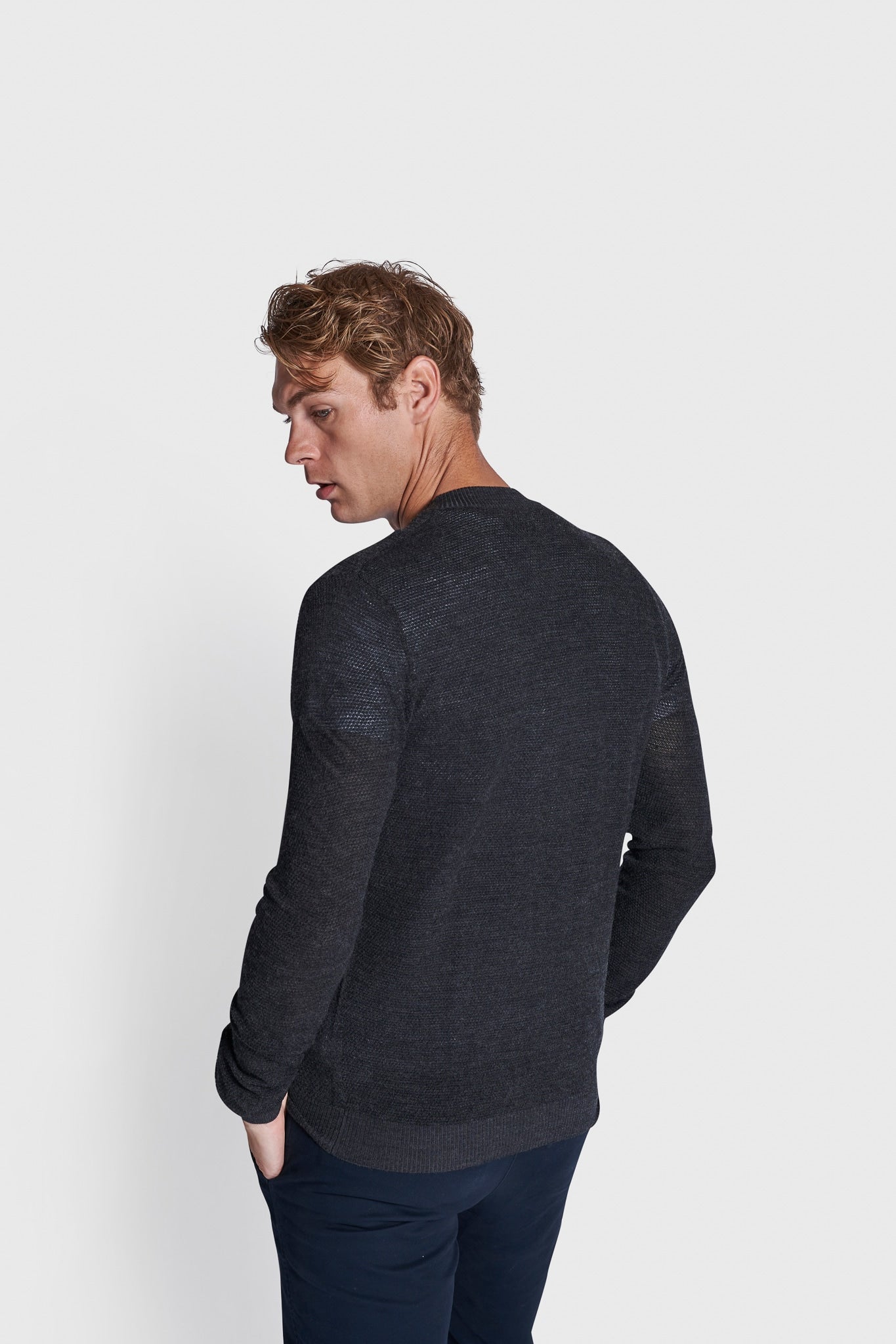 BS Dimitrov Regular Fit Stickad tröja - Charcoal