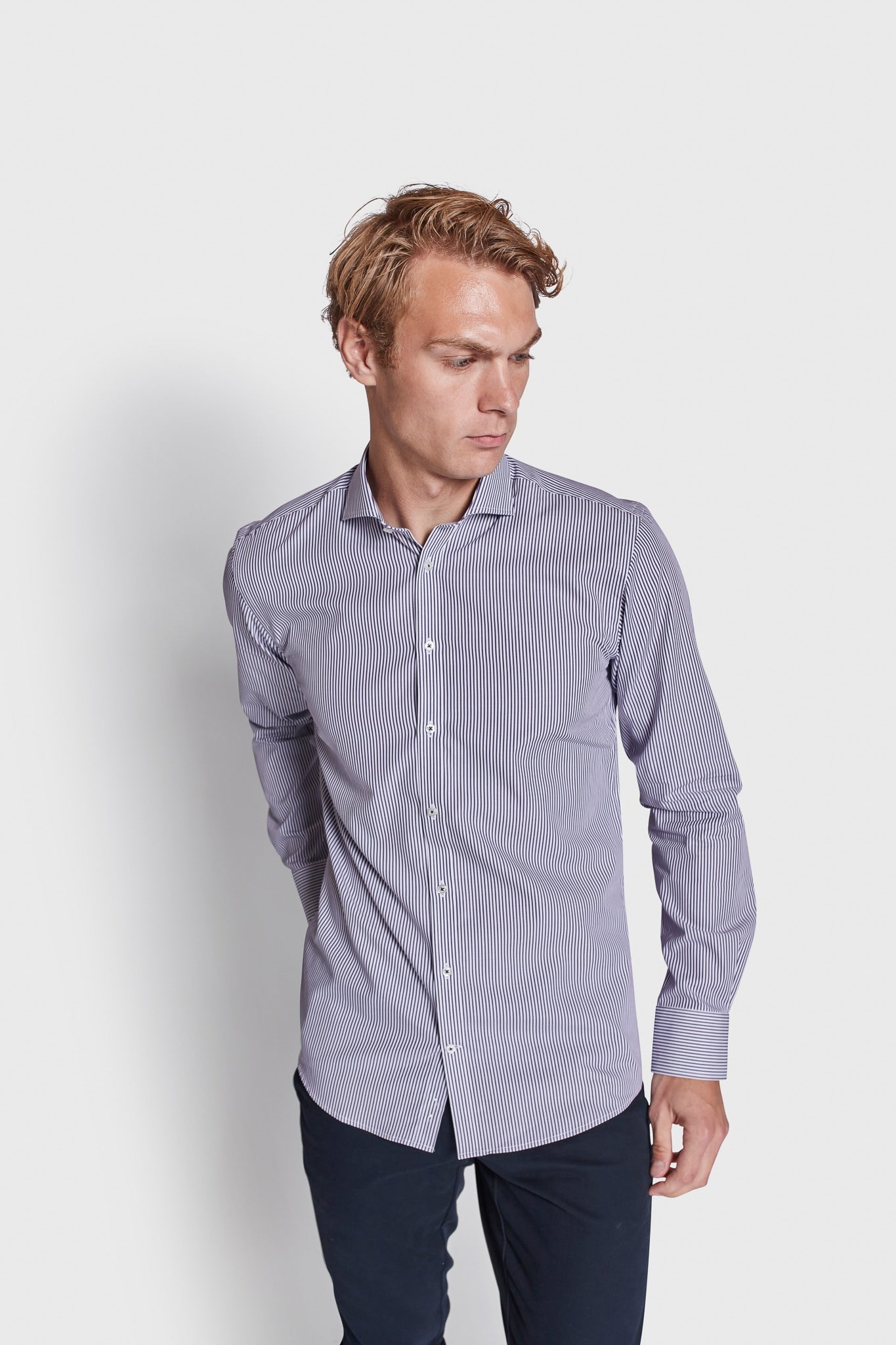 BS Serdar Slim Fit Skjorta - Lila