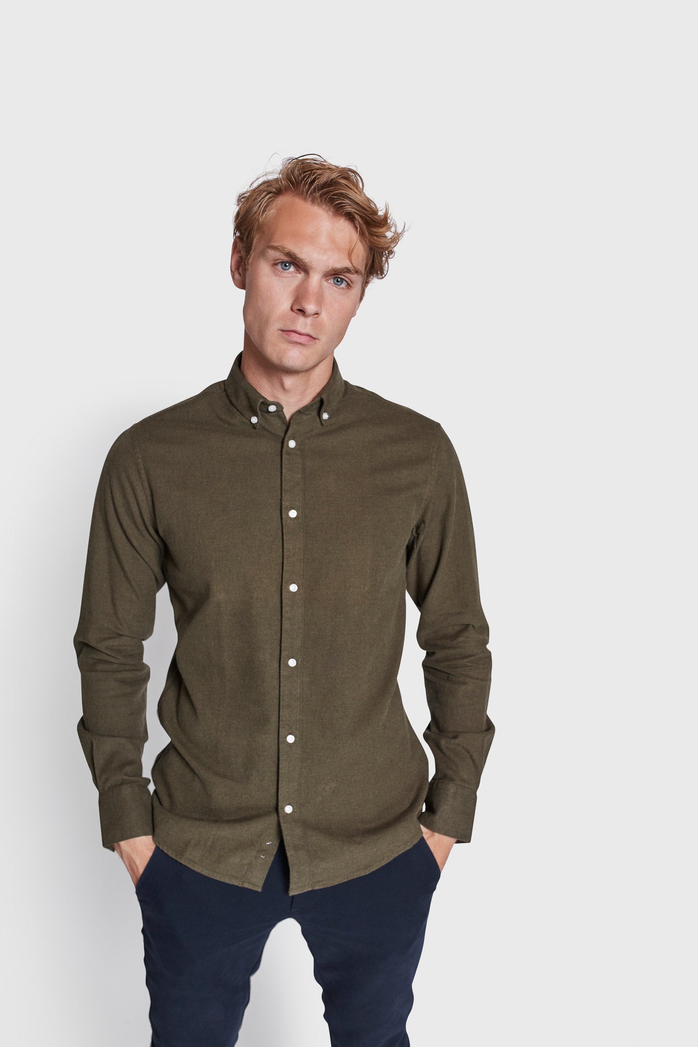 BS Jobe Casual Slim Fit Skjorta - Grön