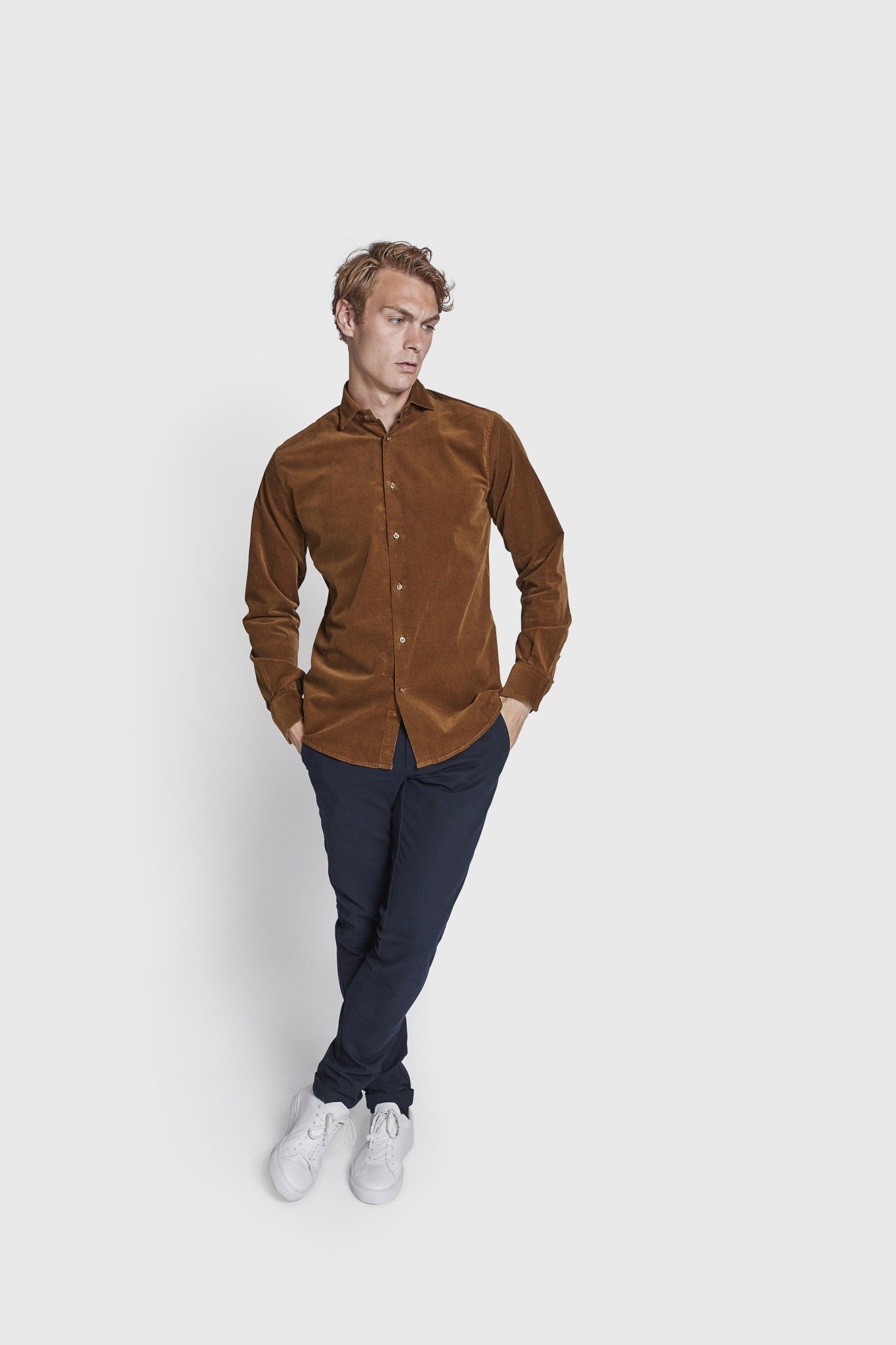 BS Assan Casual Slim Fit Skjorta - Ockra