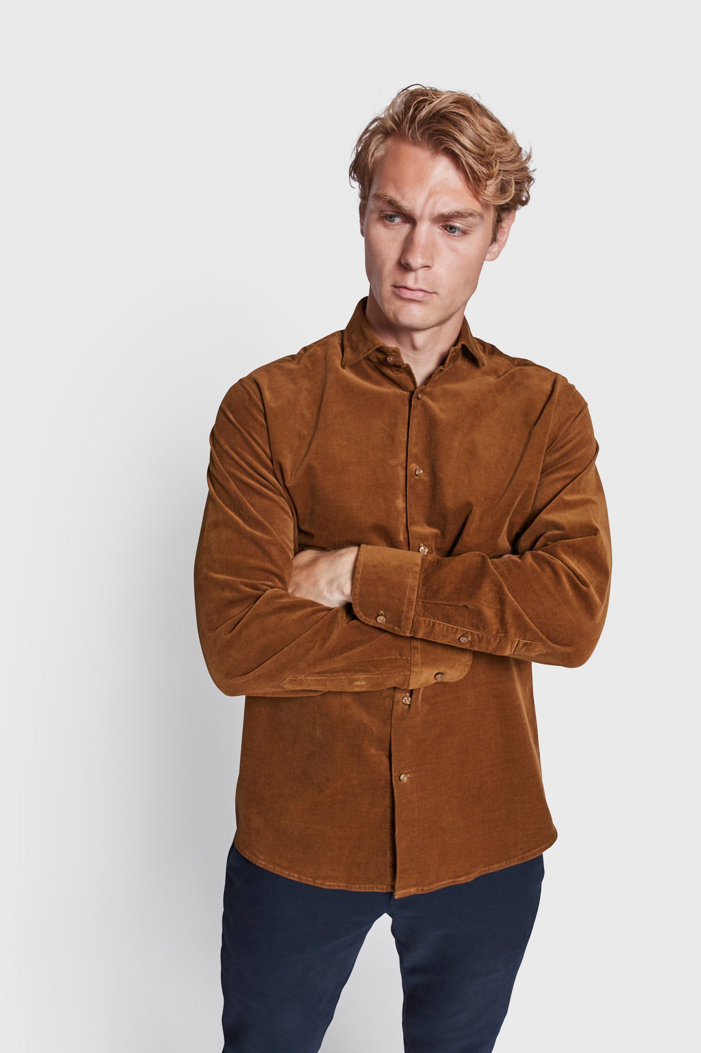BS Assan Casual Slim Fit Skjorta - Ockra