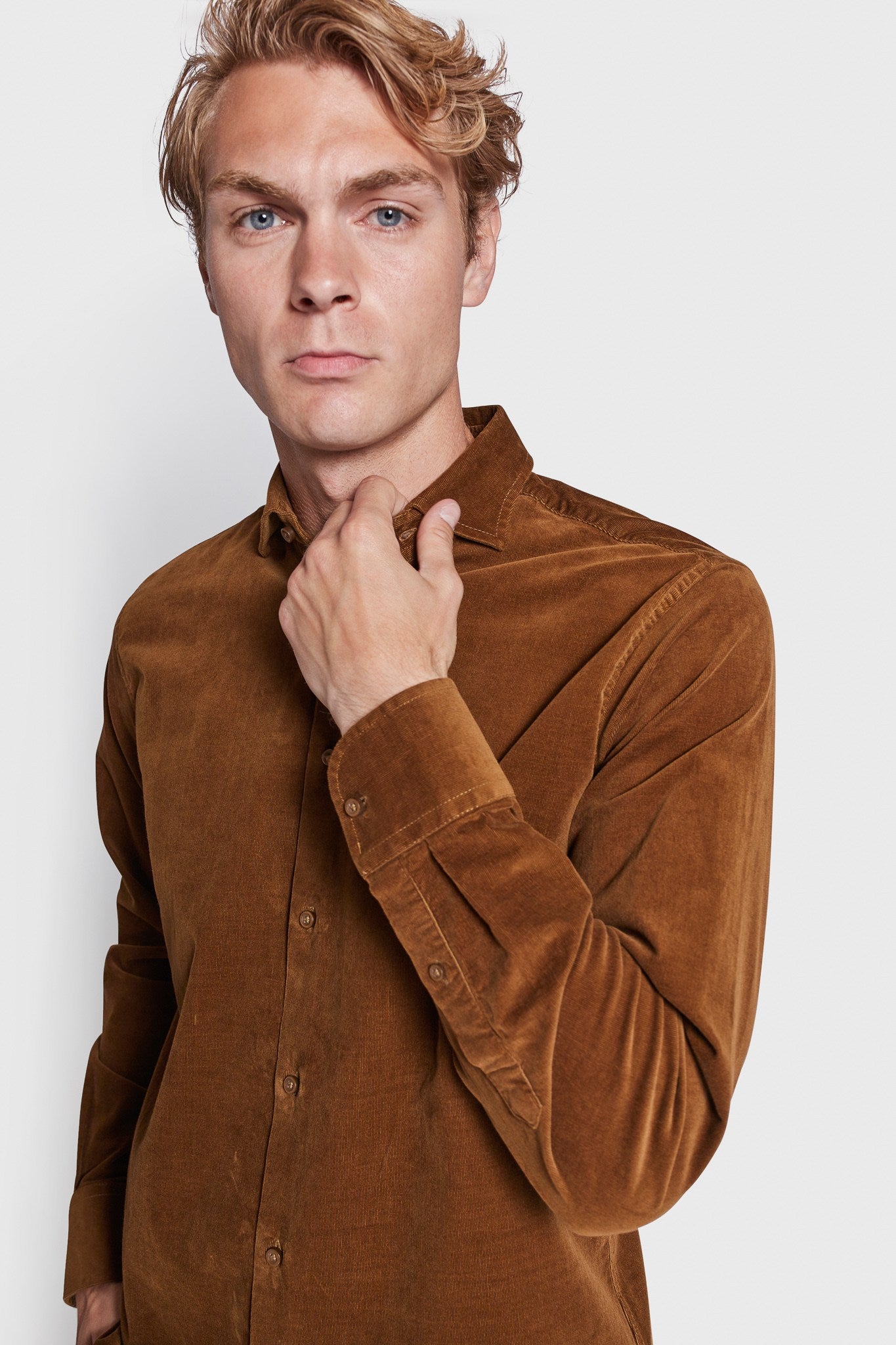BS Assan Casual Slim Fit Skjorta - Ockra