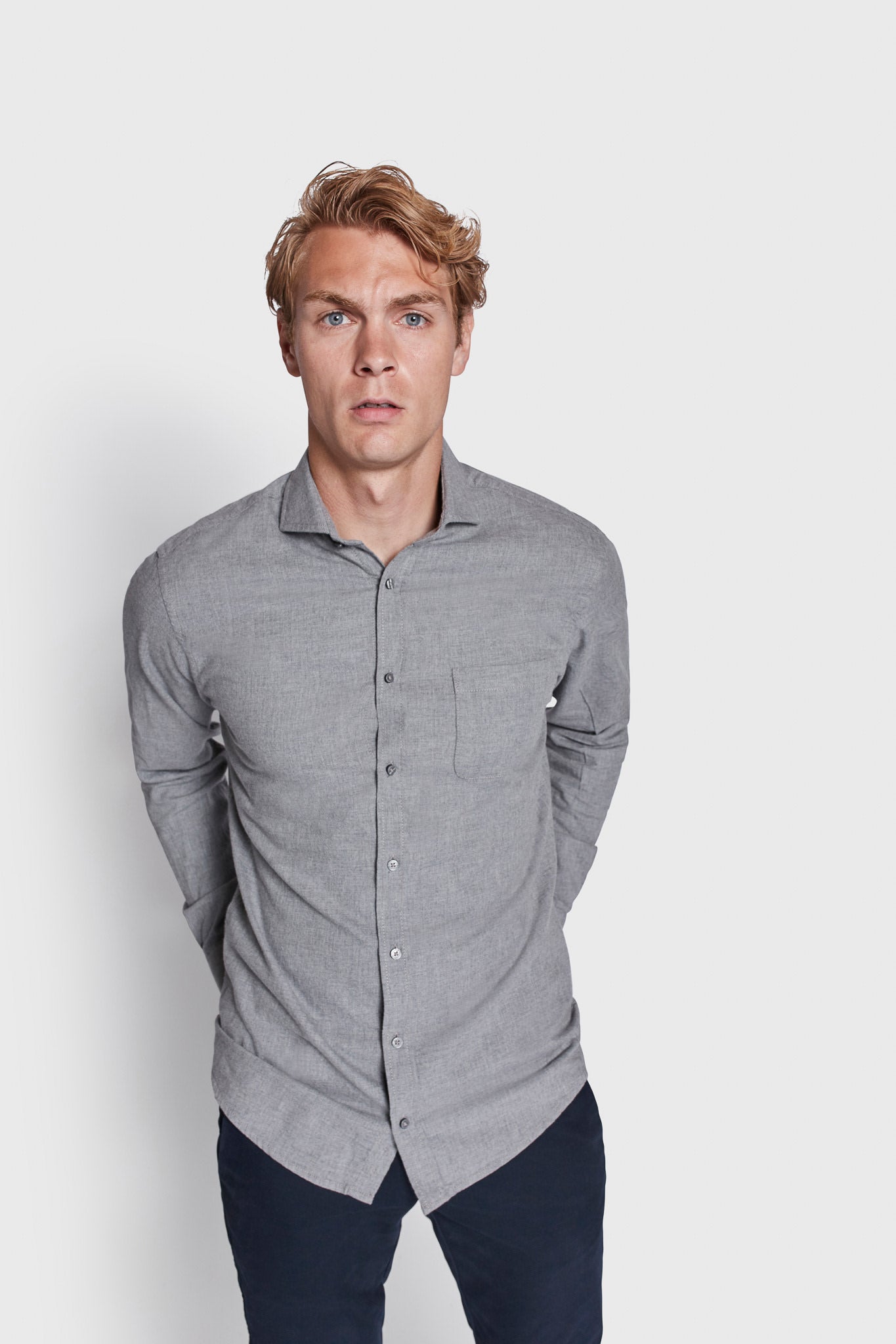 BS Sulayman Casual Slim Fit Skjorta - Grey