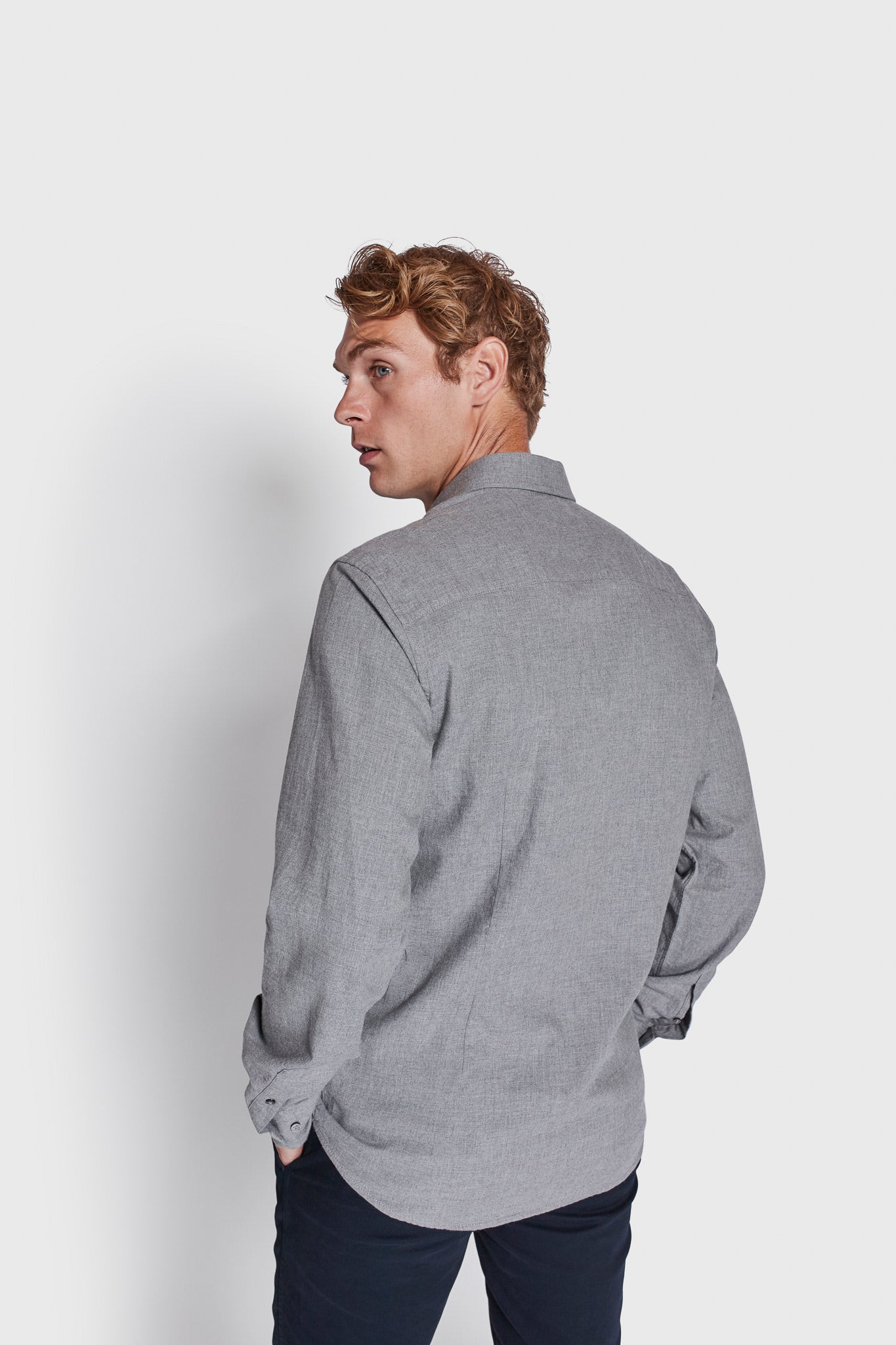 BS Sulayman Casual Slim Fit Skjorta - Grey