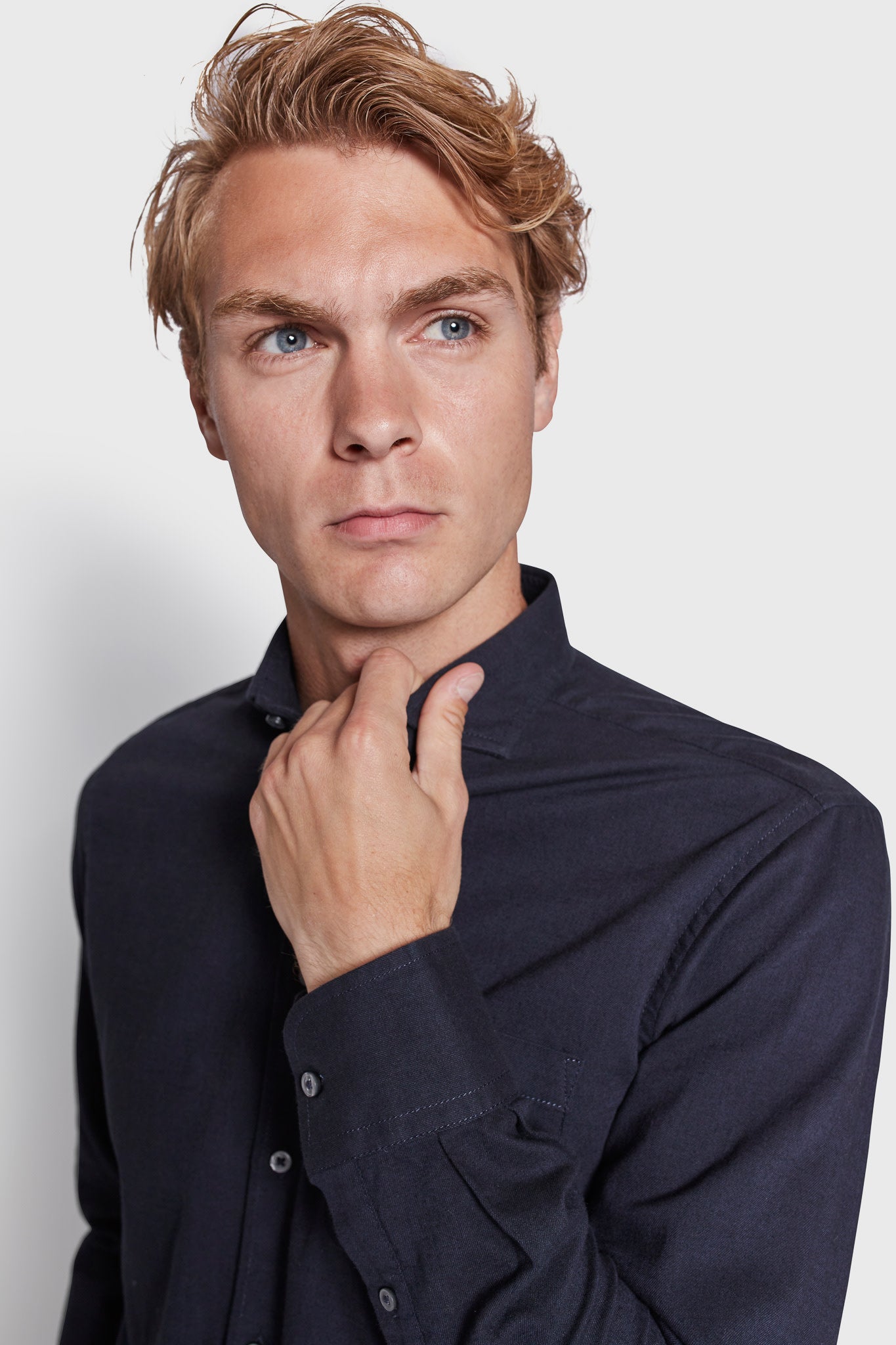 BS Sulayman Casual Slim Fit Skjorta - Marinblå