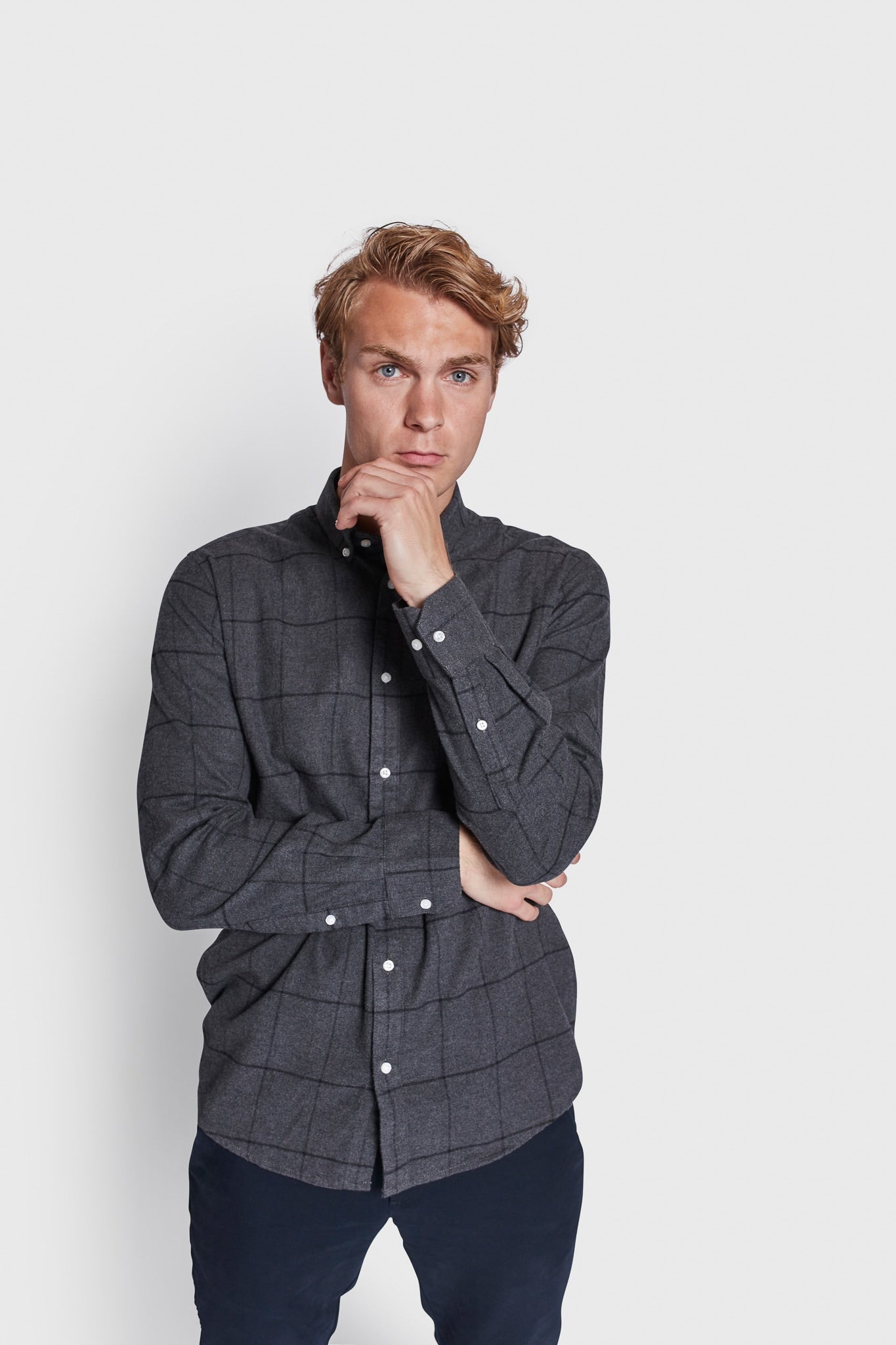 BS Hamza Casual Slim Fit Skjorta - Mörkgrå