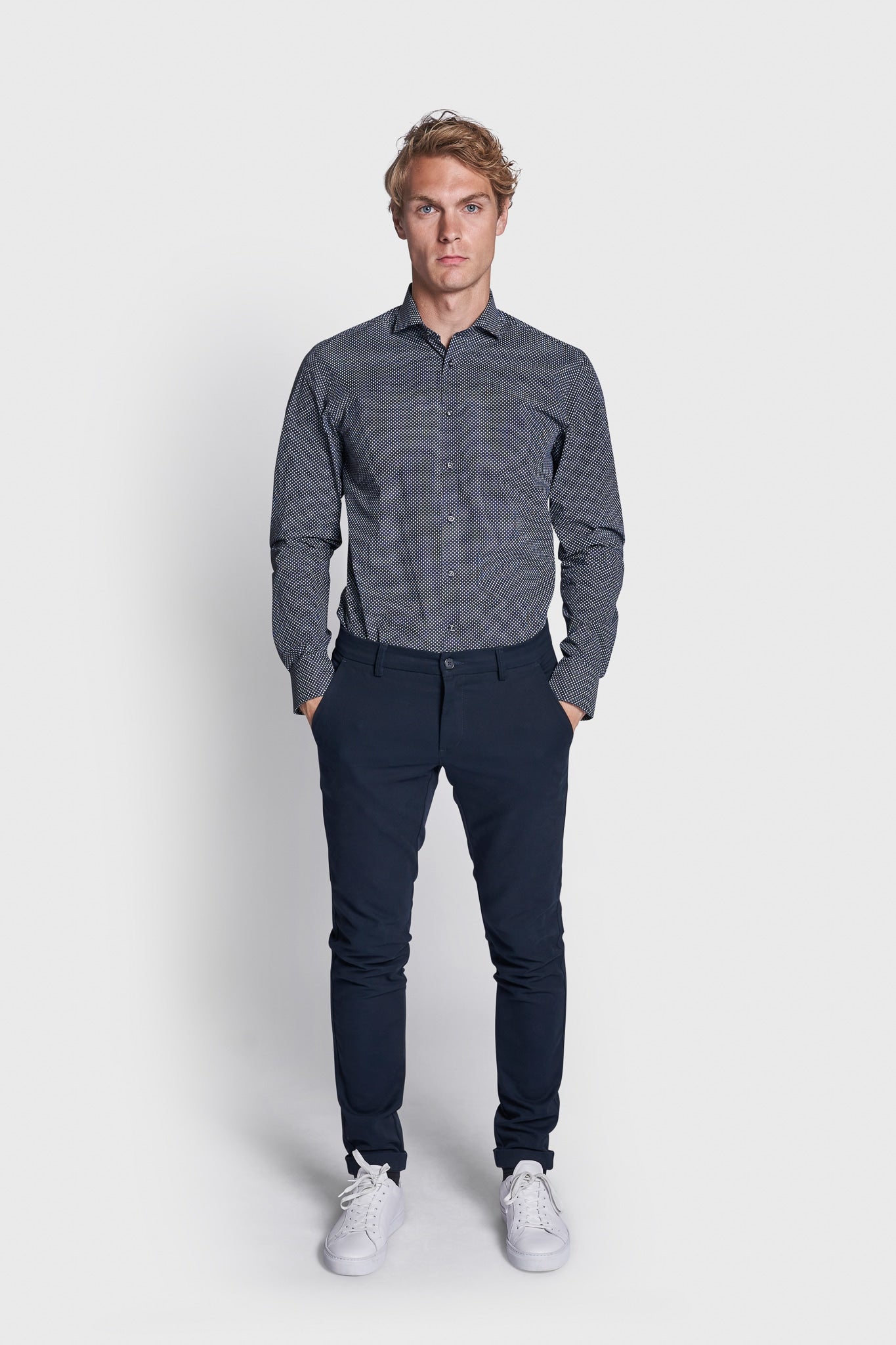 BS Bowen Modern Fit Skjorta - Marinblå