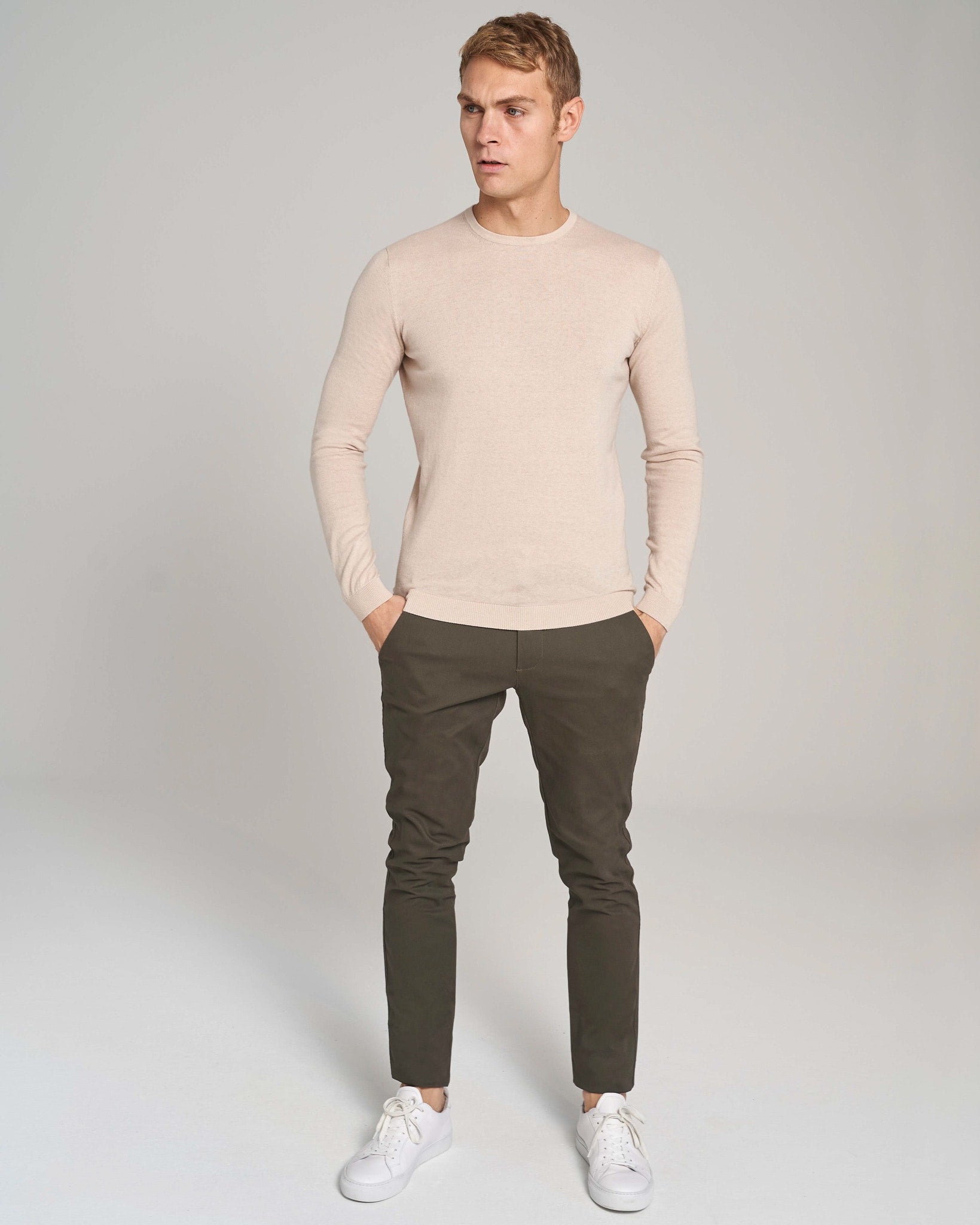 BS Gunnar Regular Fit Stickad Tröja - Sand