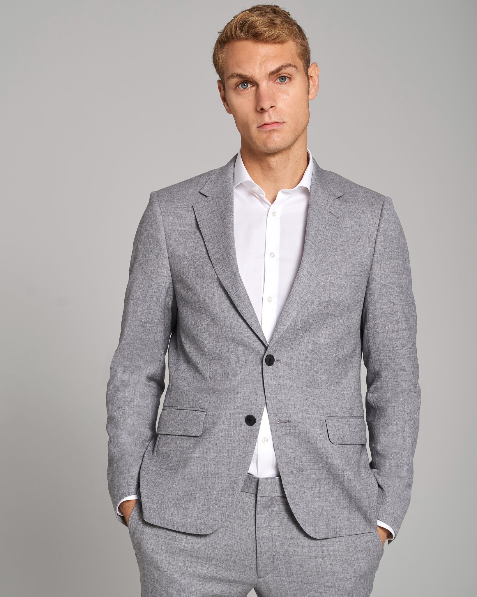 BS Lucca Slim Fit Kavaj - Grå