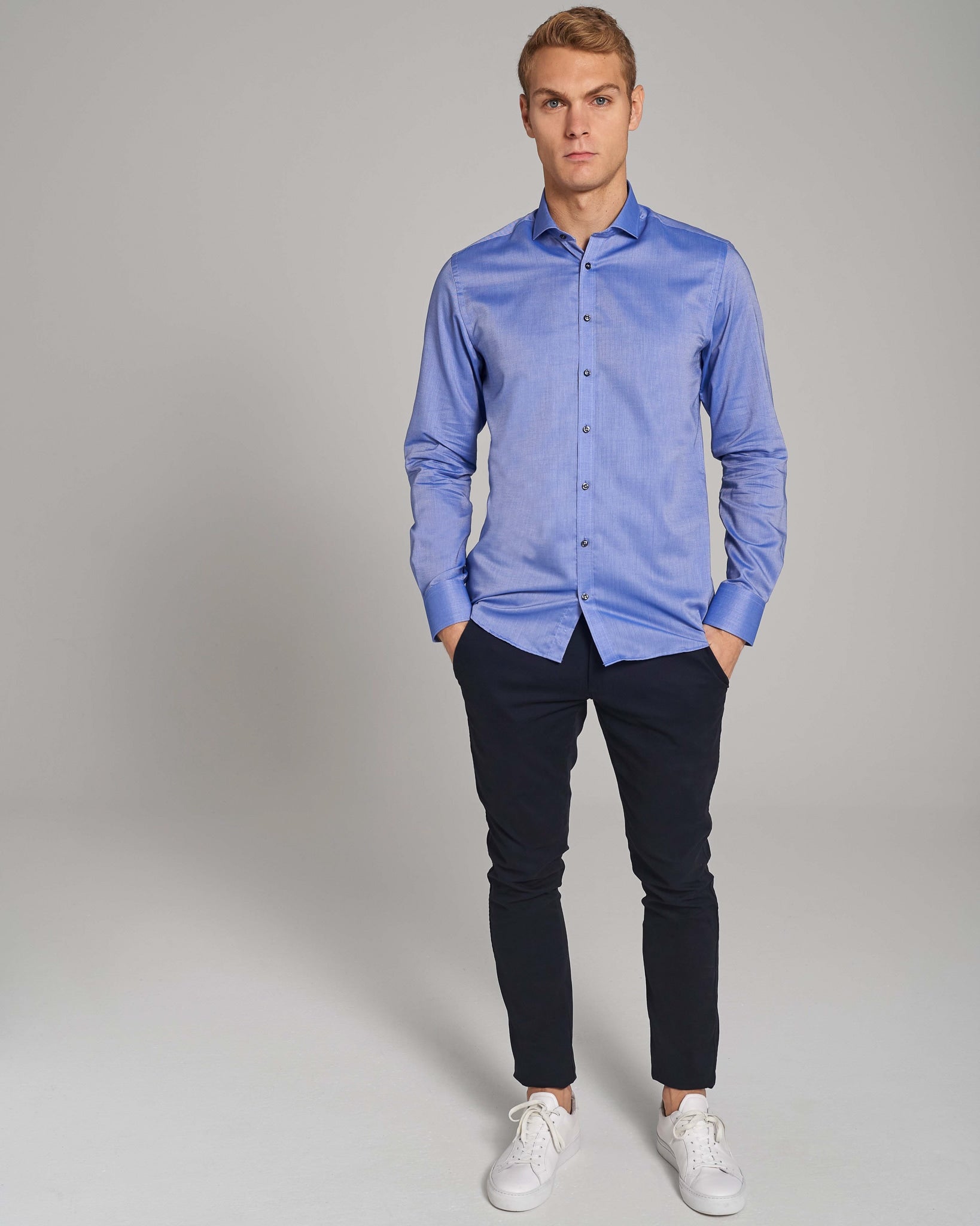 BS Matthaus Slim Fit Skjorta - Blå