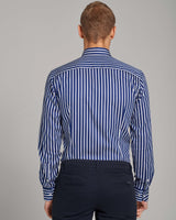 BS Patric Slim Fit Skjorta - Dark Blue/White