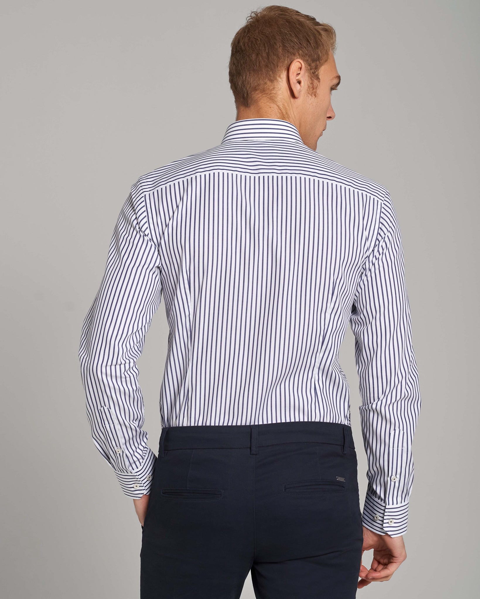 BS Scarone Slim Fit Skjorta - White/Navy