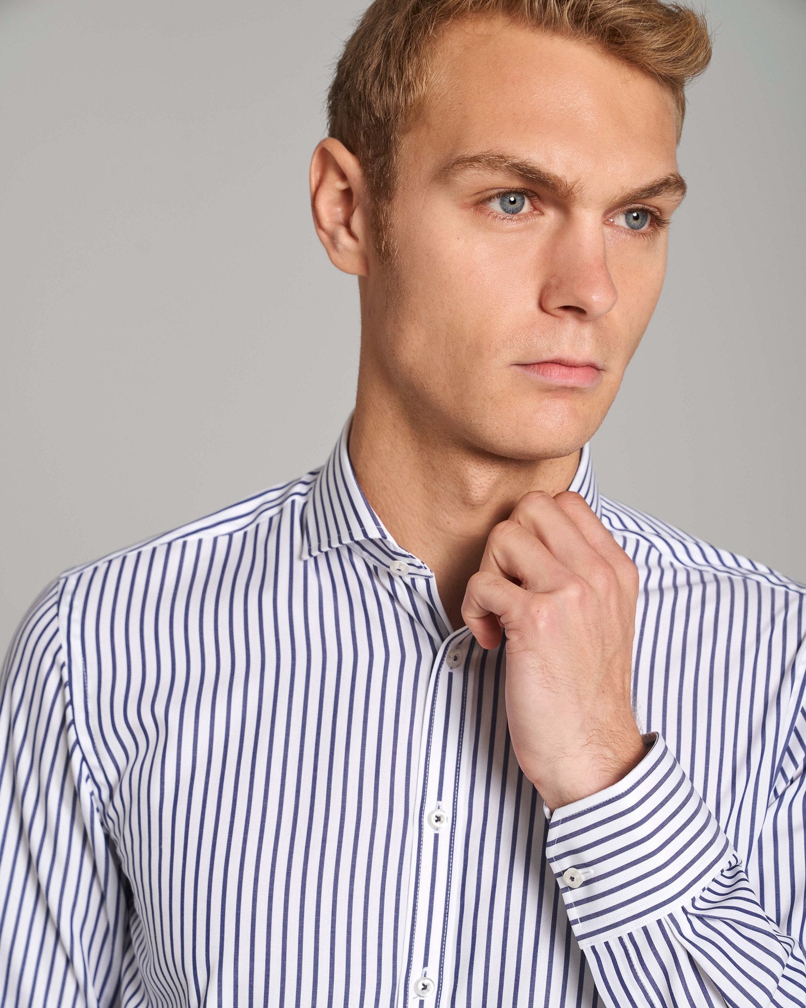 BS Scarone Slim Fit Skjorta - White/Navy
