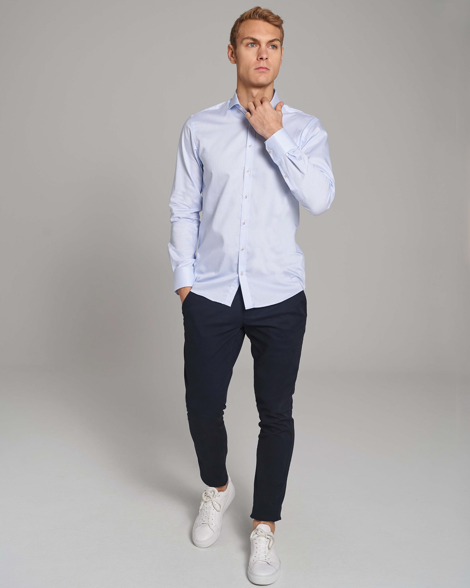 BS John Modern Fit Skjorta - Ljusblå