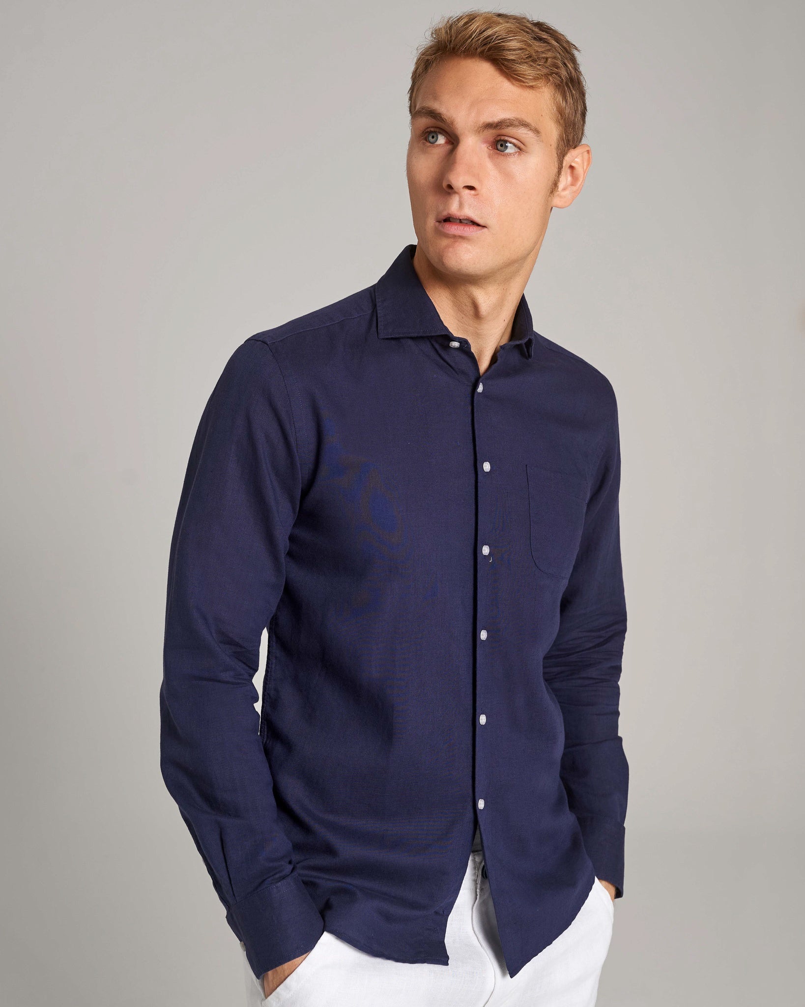 BS Ricciardo Casual Slim Fit Skjorta - Marinblå