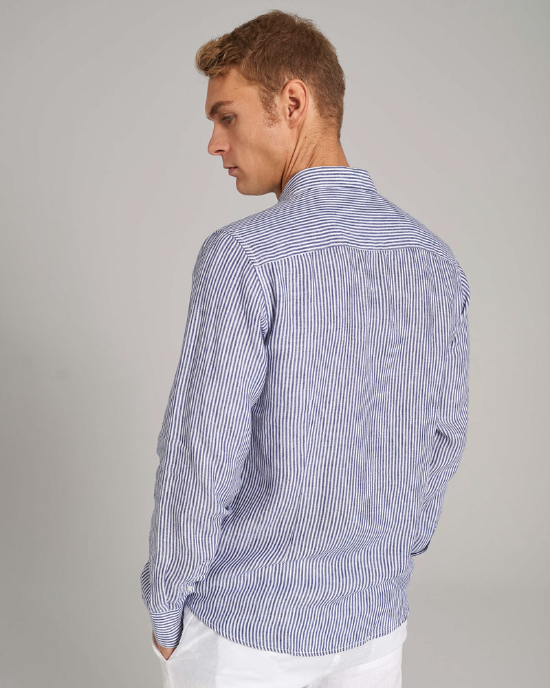 BS Bottas Casual Slim Fit Skjorta - Navy/White