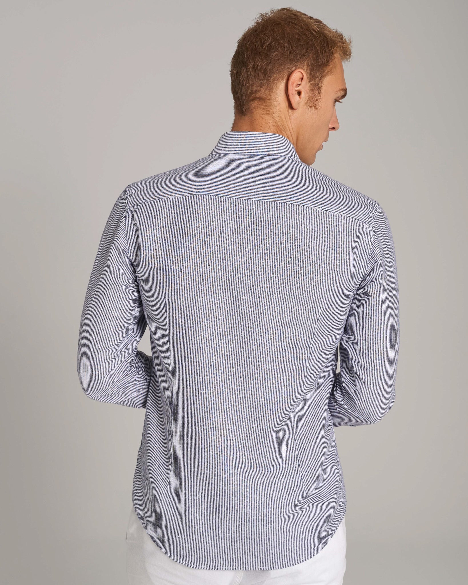 BS Alonso Casual Slim Fit Skjorta - Blå/vit