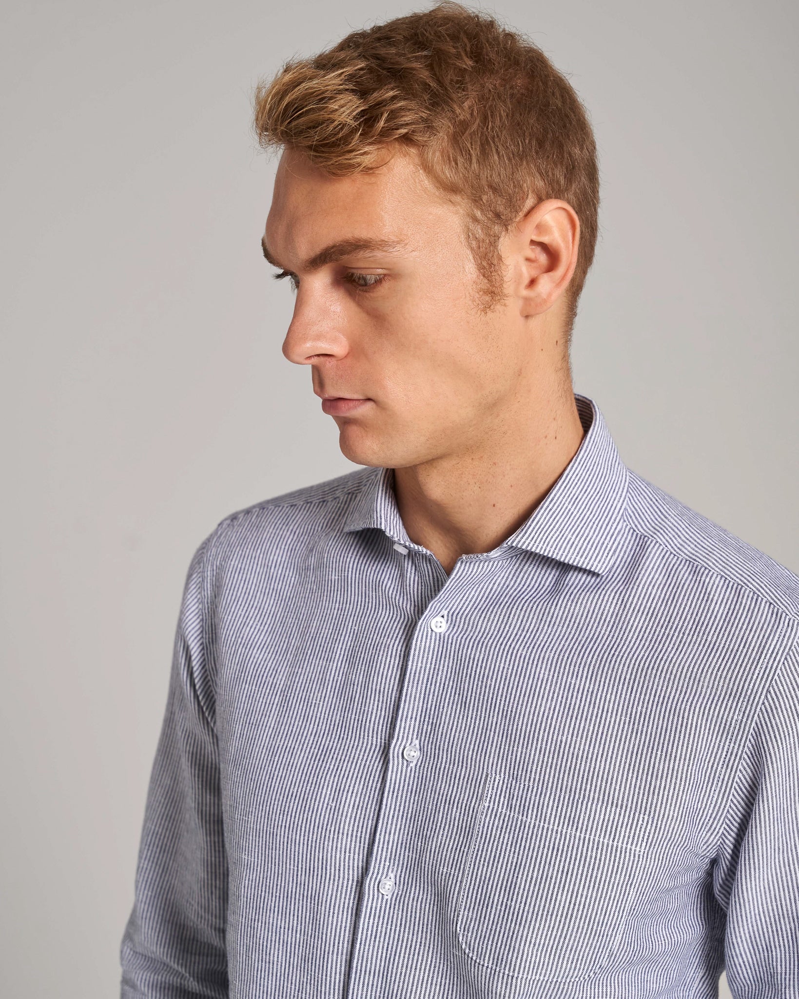 BS Alonso Casual Slim Fit Skjorta - Blå/vit