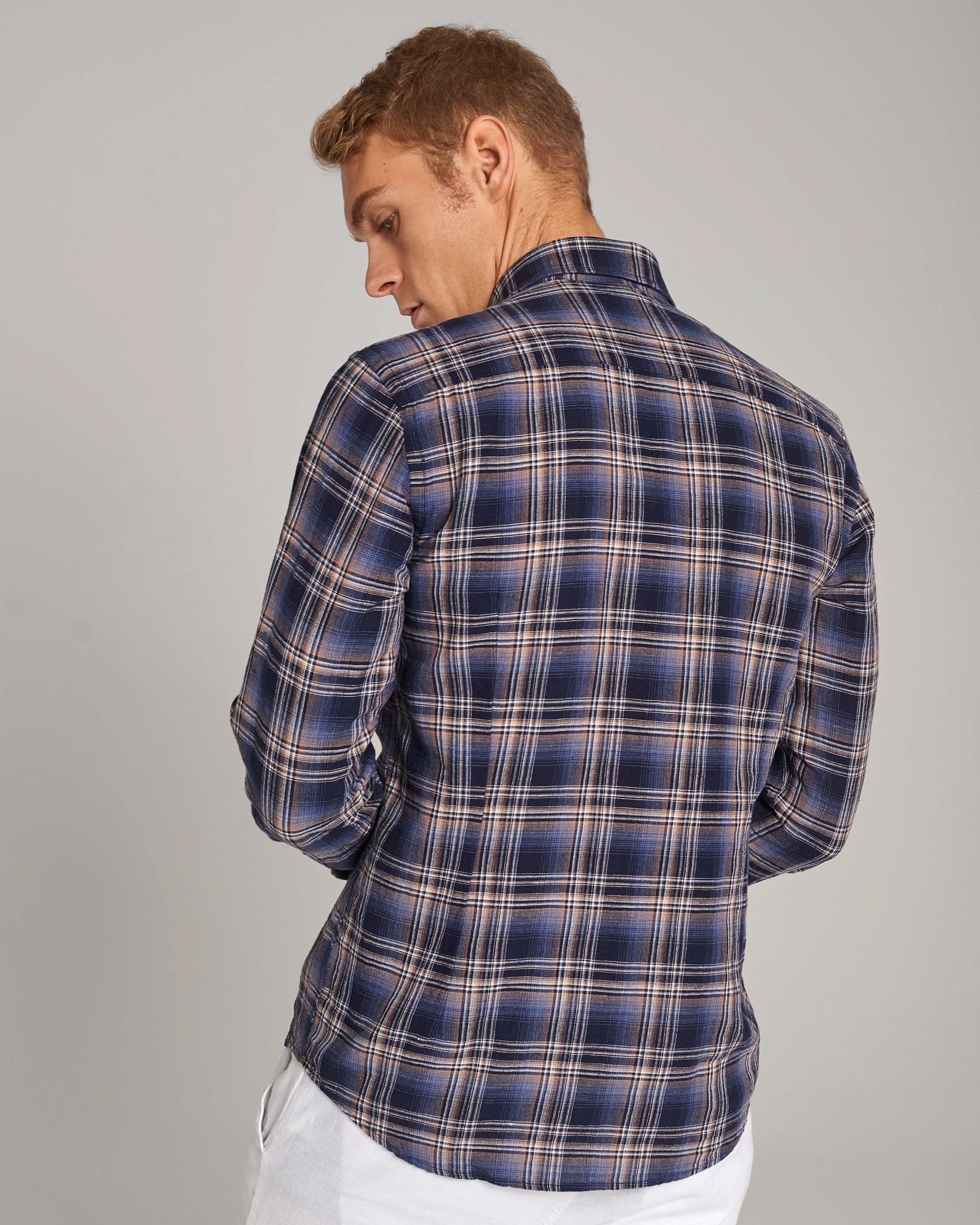 BS Gasly Casual Slim Fit Skjorta - Dark Blue
