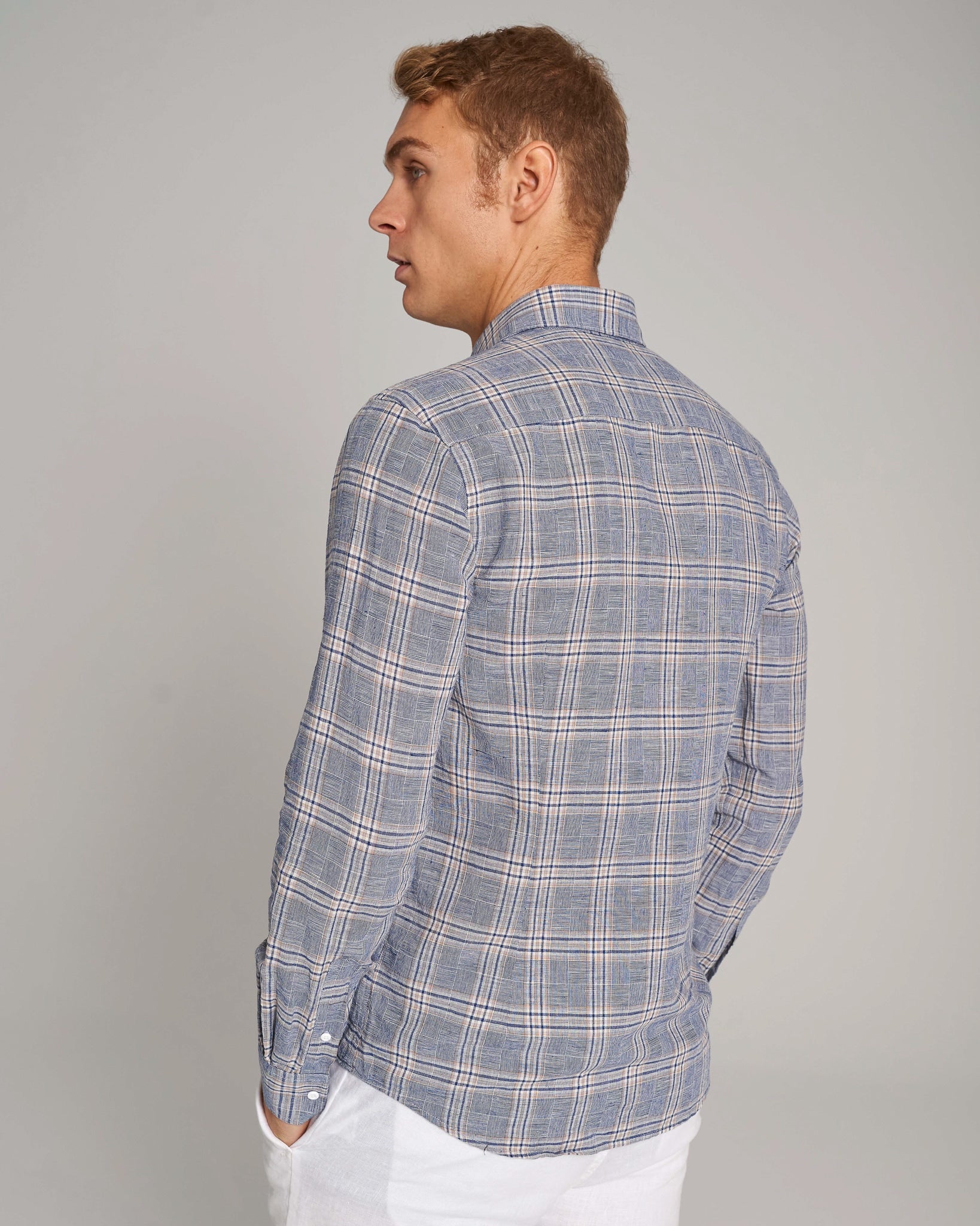 BS Vettel Casual Slim Fit Skjorta - Blå