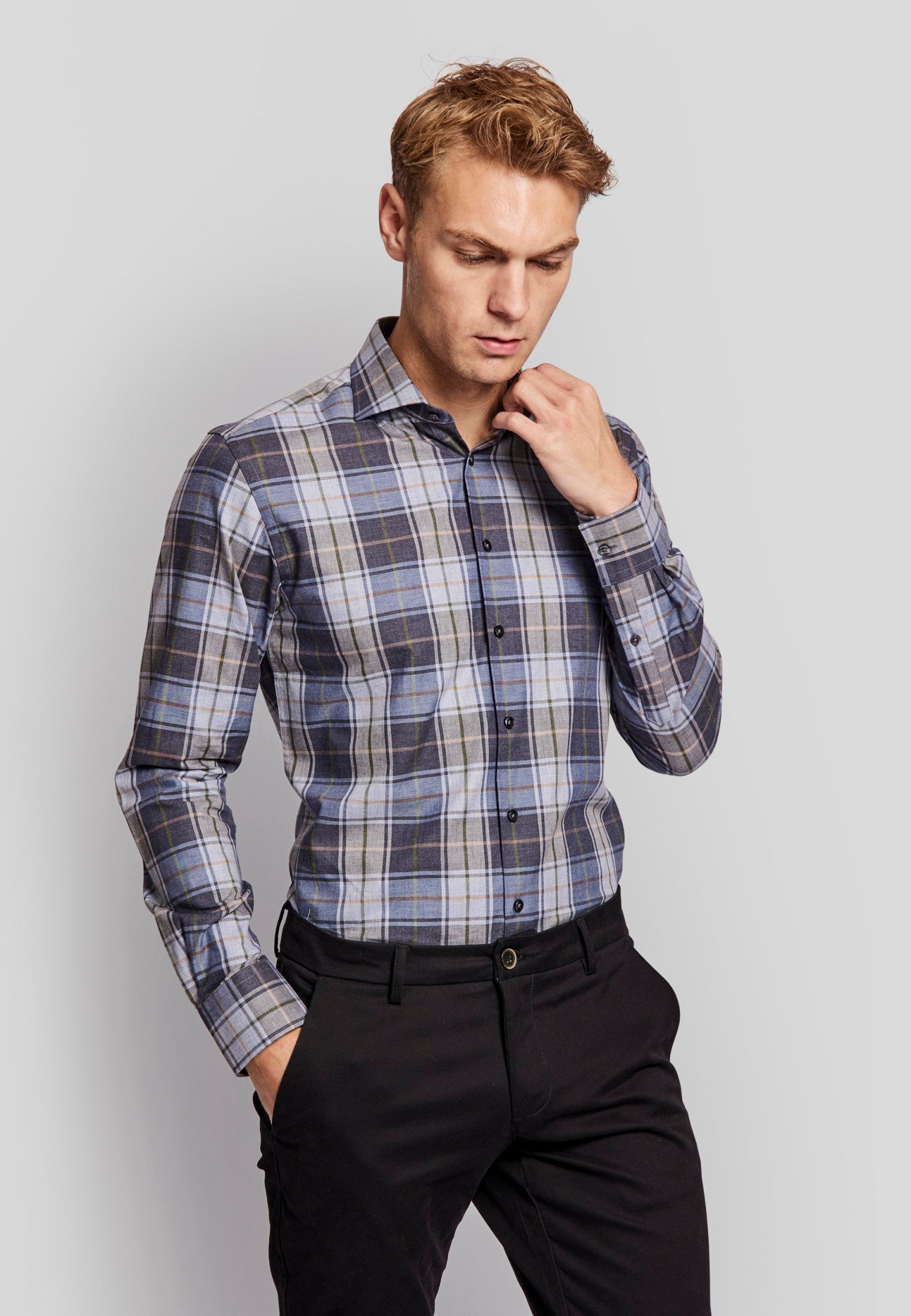 BS Terience slim fit Skjorta - Blå