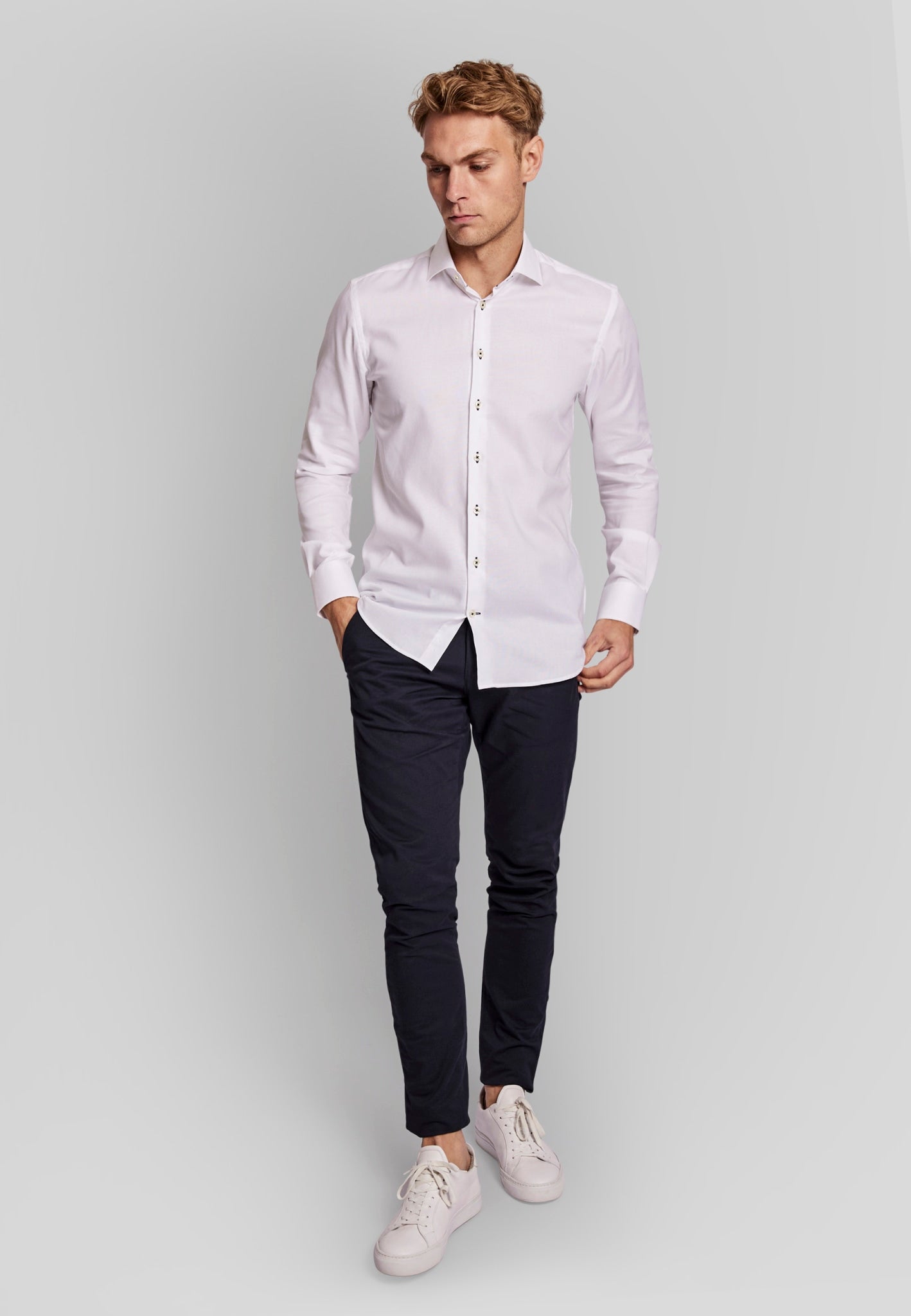 BS Tung slim fit skjorta - White