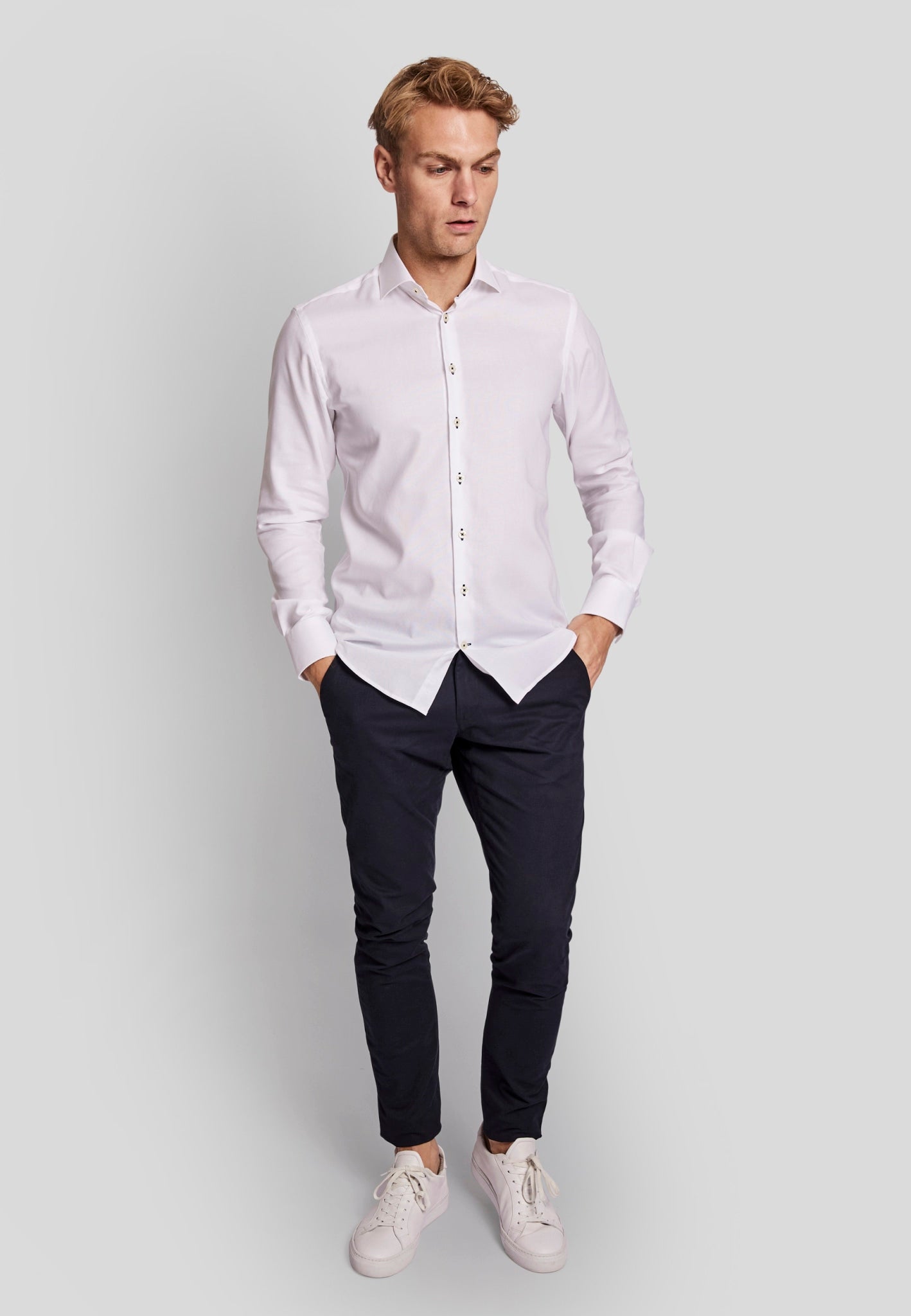 BS Pung modern fit Skjorta - White