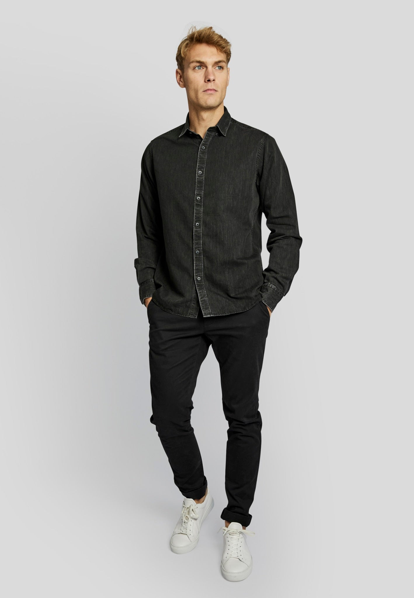 BS Elverum casual slim fit Skjorta - Black