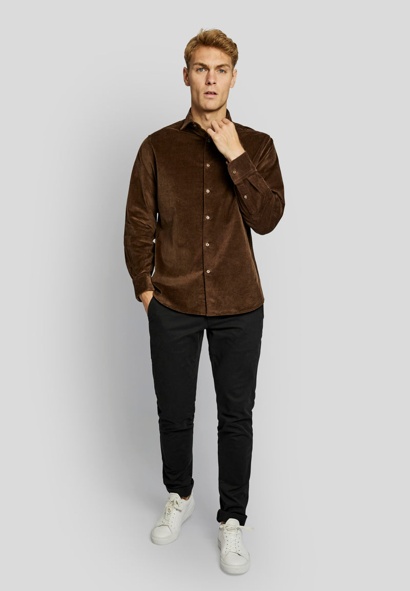 BS Kongsberg casual slim fit Skjorta - Brown